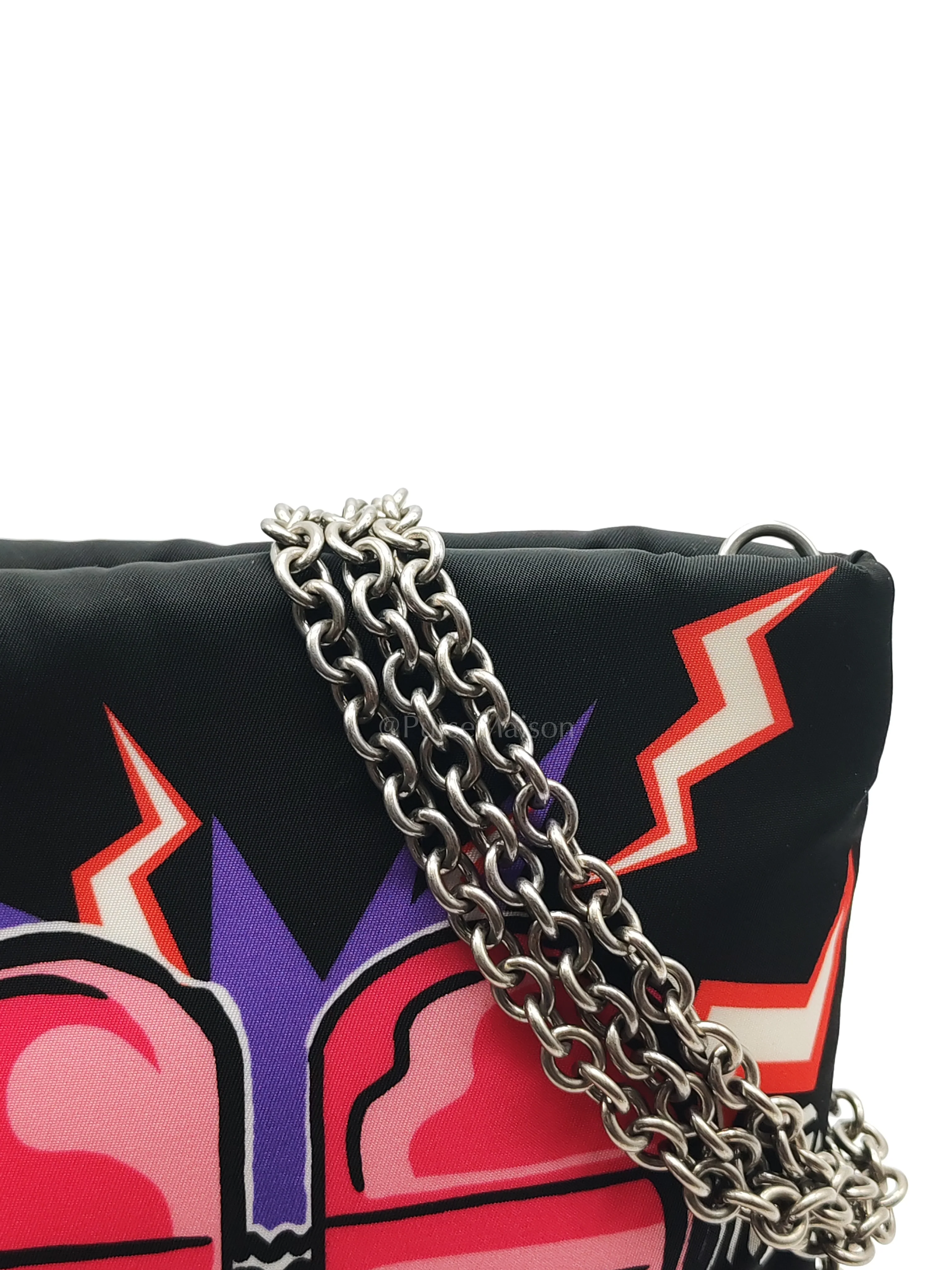 Prada Prada x Universal Studios Frankenstein Heart in Black Tessuto Nylon Pouch - Image 22