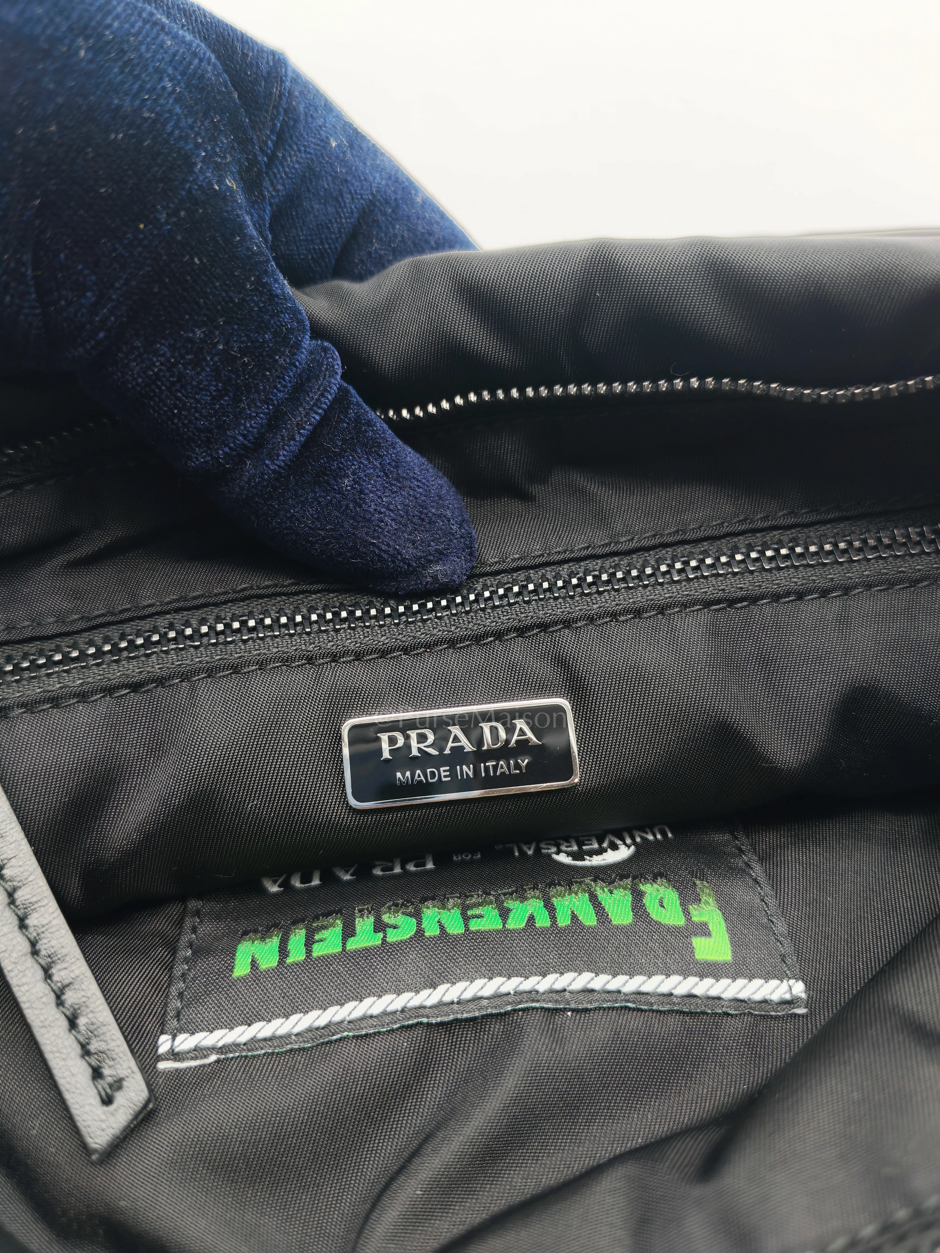 Prada Prada x Universal Studios Frankenstein Heart in Black Tessuto Nylon Pouch - Image 25