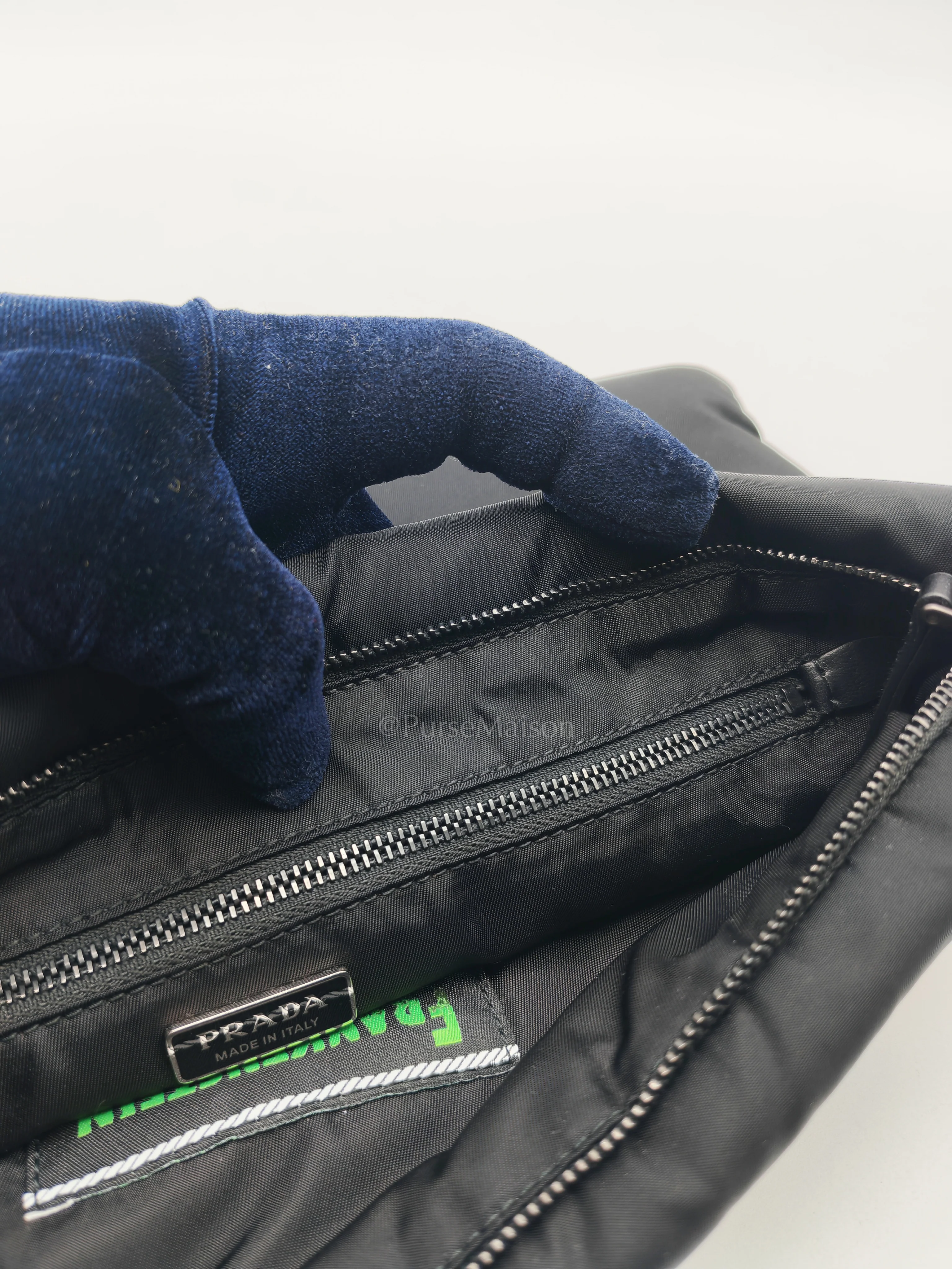 Prada Prada x Universal Studios Frankenstein Heart in Black Tessuto Nylon Pouch - Image 26