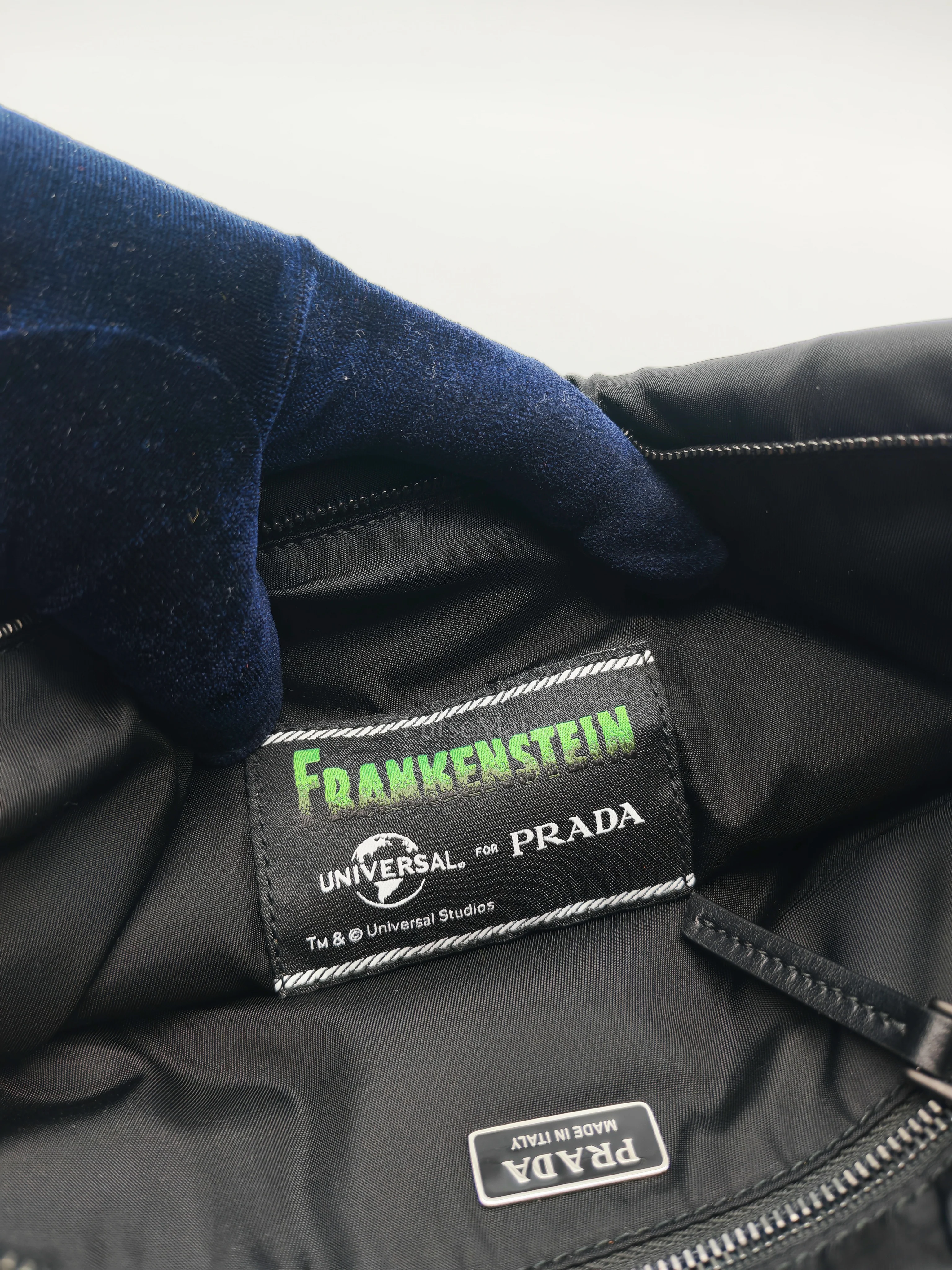 Prada Prada x Universal Studios Frankenstein Heart in Black Tessuto Nylon Pouch - Image 27