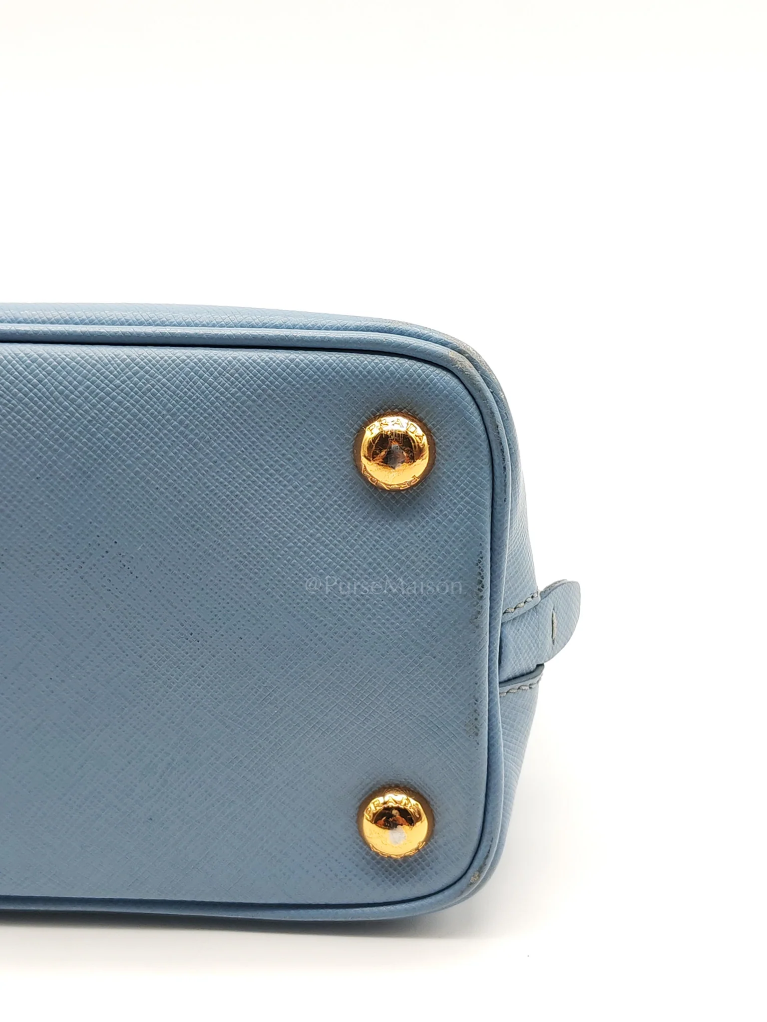 Prada Promenade Small Bag in Light Blue Saffiano Lux Leather & Gold Hardware - Image 11