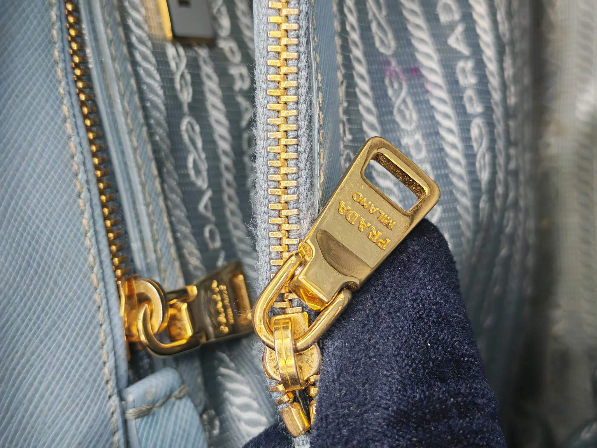 Prada Promenade Small Bag in Light Blue Saffiano Lux Leather & Gold Hardware - Image 28