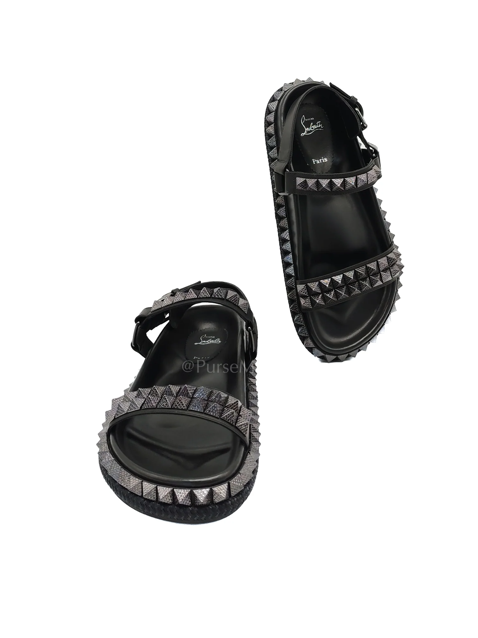 Christian Louboutin Pyrabizz Black Stud Sandals Size 38EU (24cm) - Image 2
