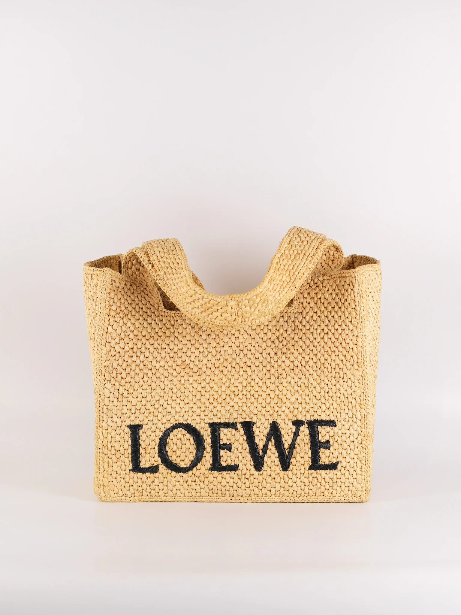 Loewe Font Tote in Raffia Beige Tote Bag
