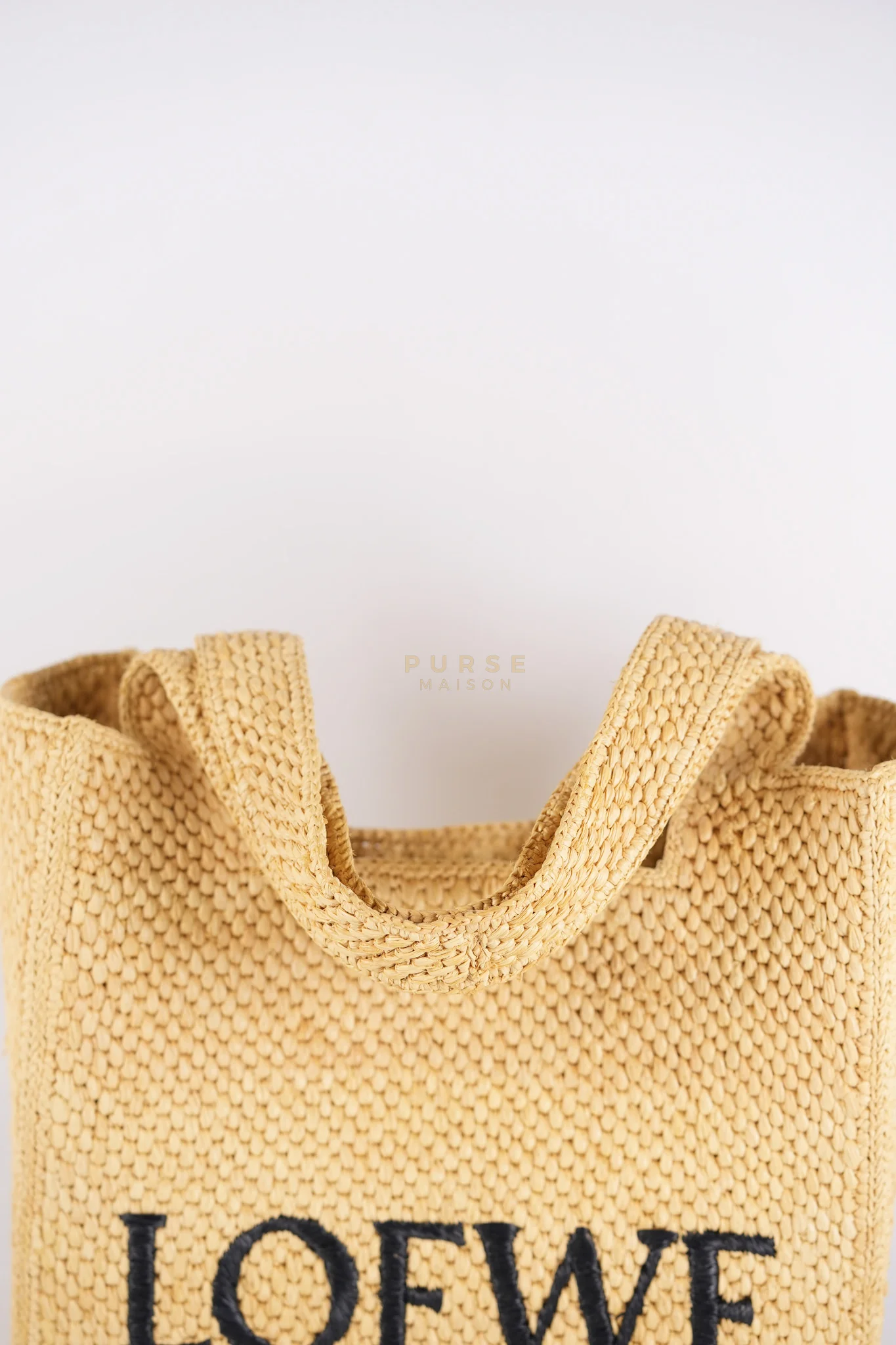 Loewe Font Tote in Raffia Beige Tote Bag - Image 14