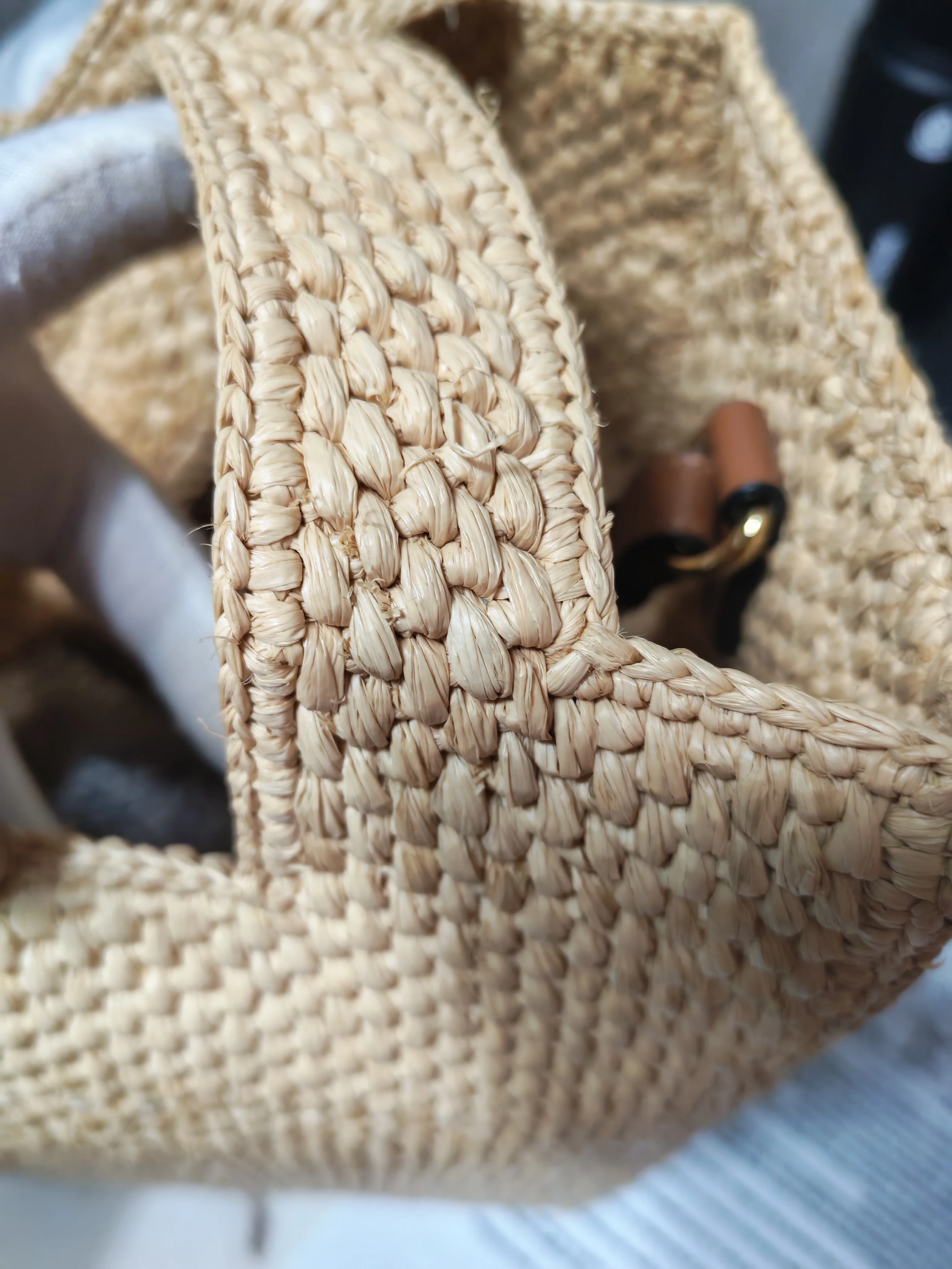 Loewe Font Tote in Raffia Beige Tote Bag - Image 19