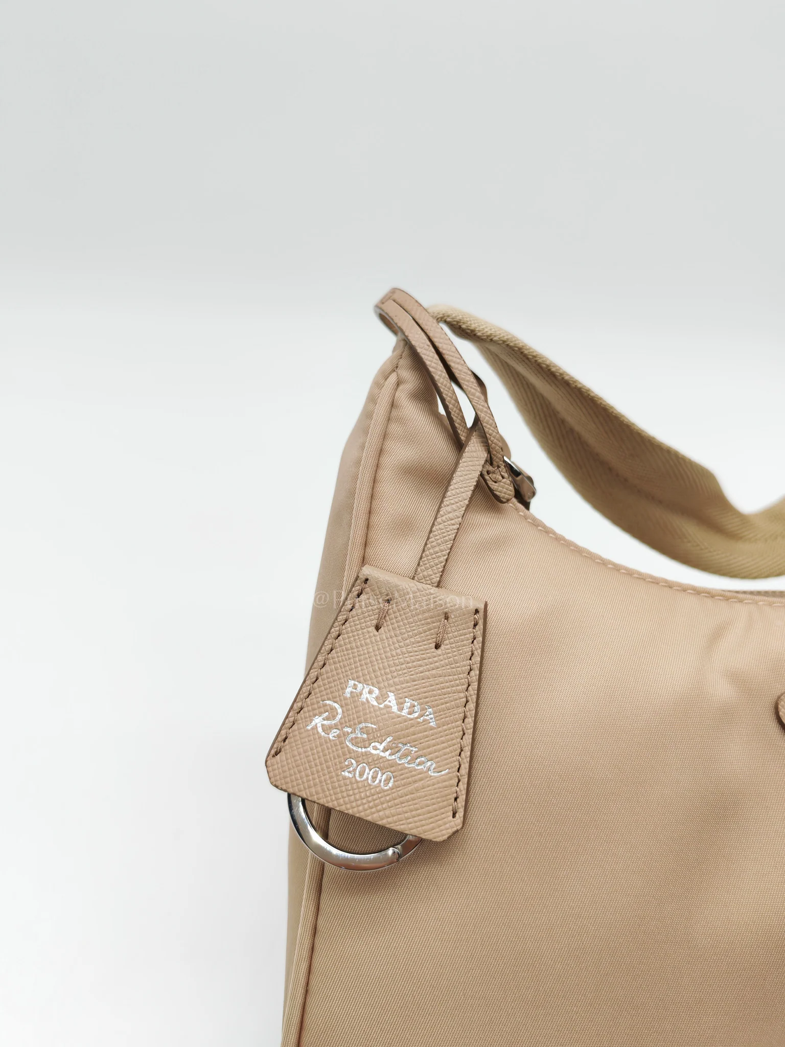 Prada Re-Edition 2000 Mini Bag in Beige Tessuto Nylon Canvas - Image 13