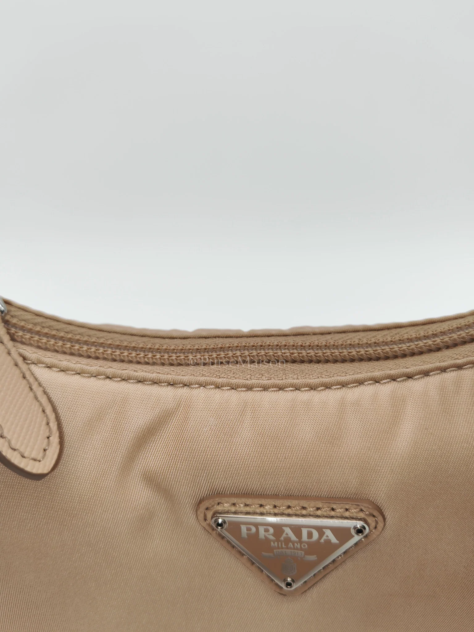 Prada Re-Edition 2000 Mini Bag in Beige Tessuto Nylon Canvas - Image 16