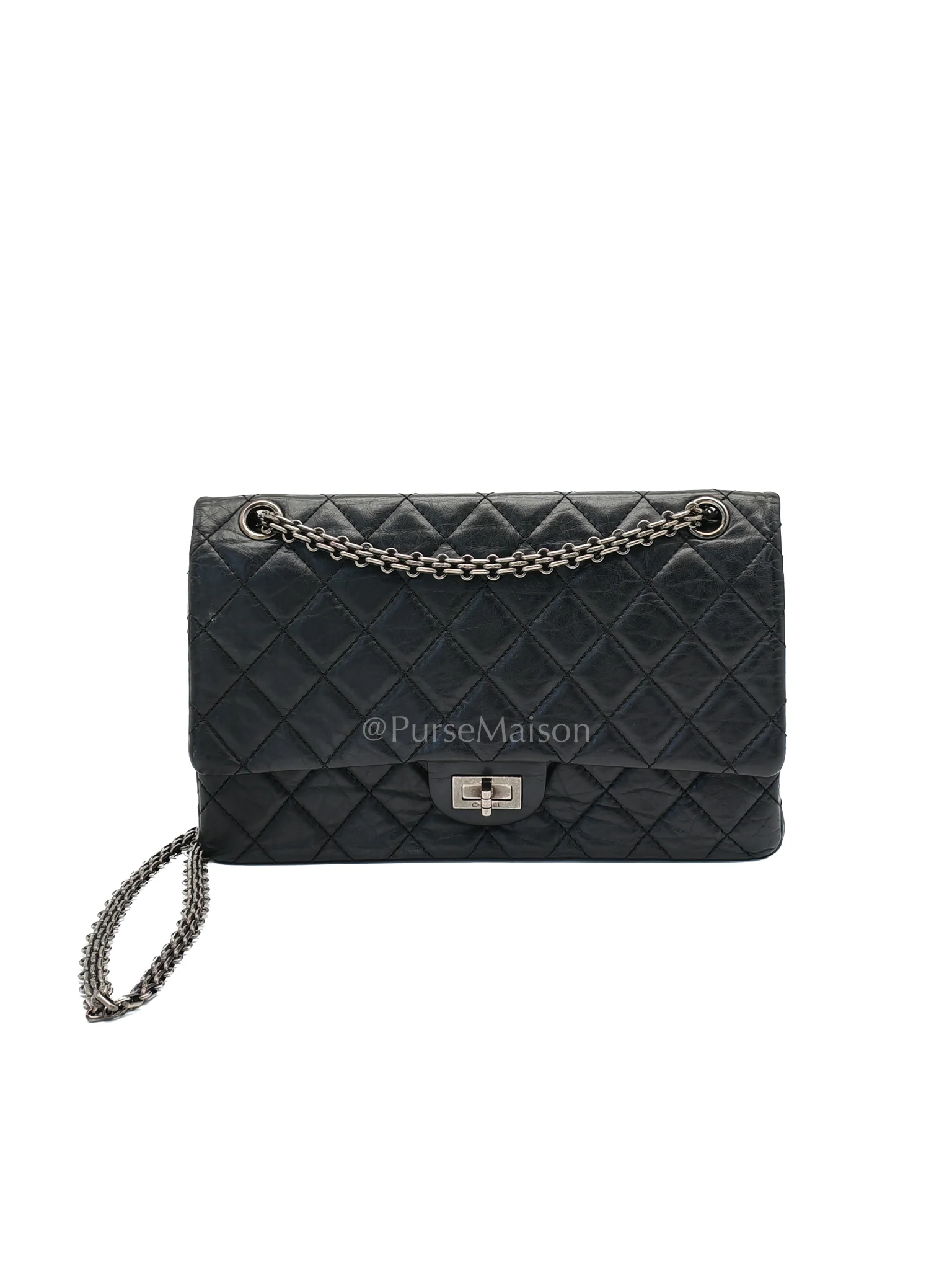 Chanel Reissue 2.55 Medium Distressed Calfskin Leather in Ruthenium Hardware Series 15