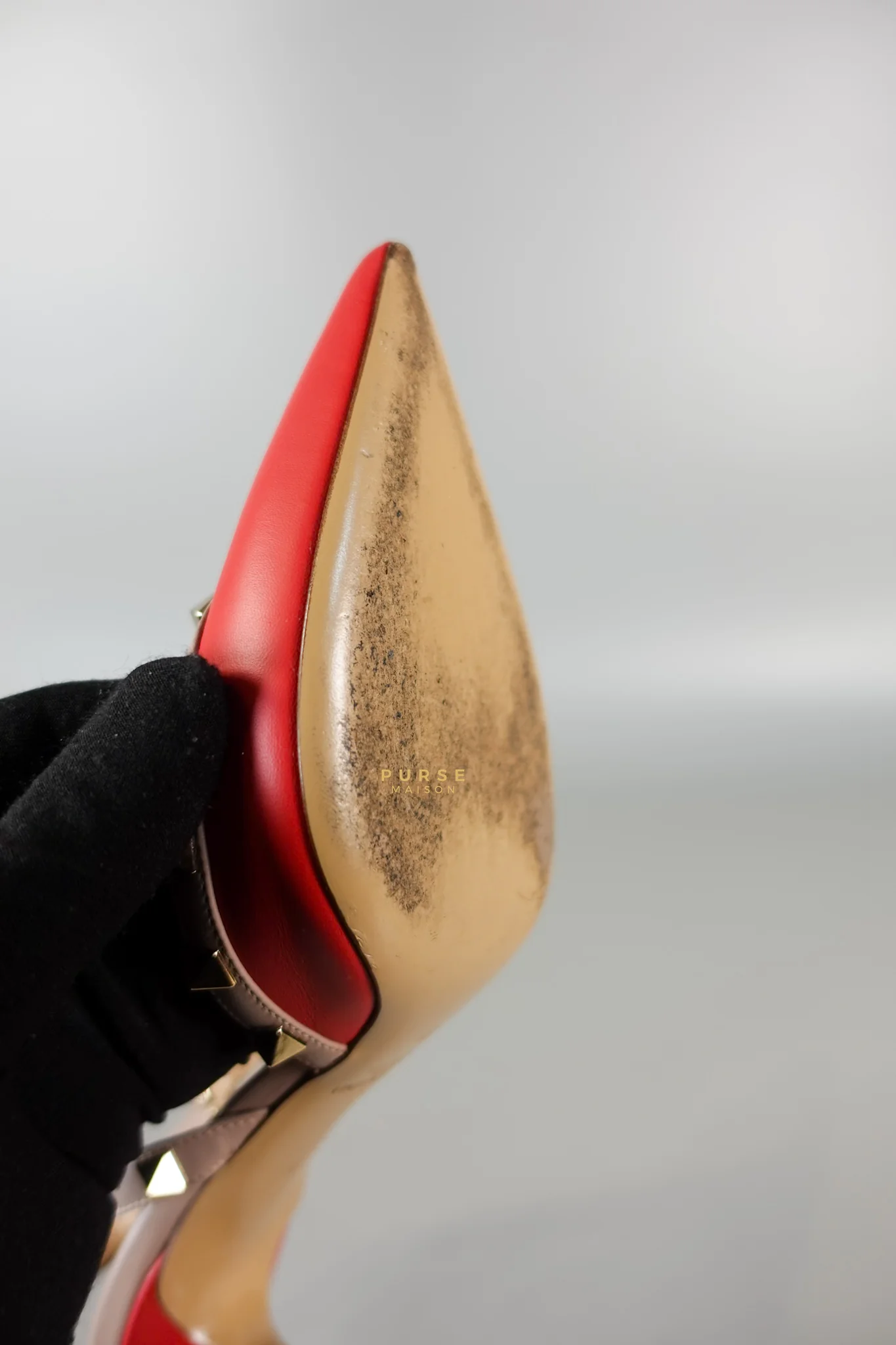 Valentino Red Leather Rockstud Slingback Pumps (Size 36EU 22.7cm) - Image 29