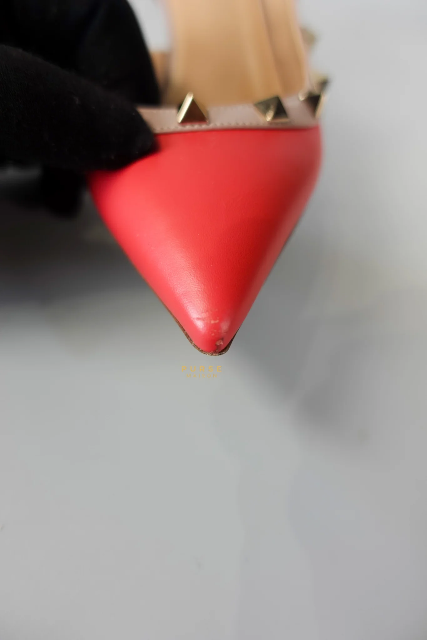 Valentino Red Leather Rockstud Slingback Pumps (Size 36EU 22.7cm) - Image 32