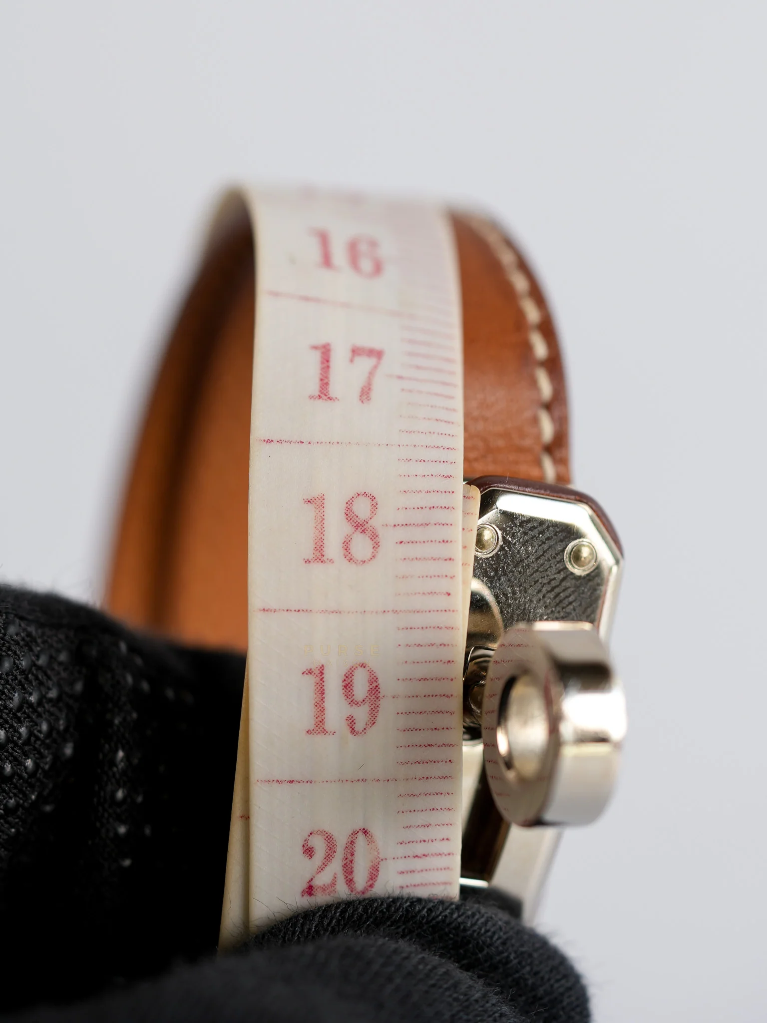 Hermes Kelly Double Tour Bracelet Palladium Hardware Stamp Square R - Image 14