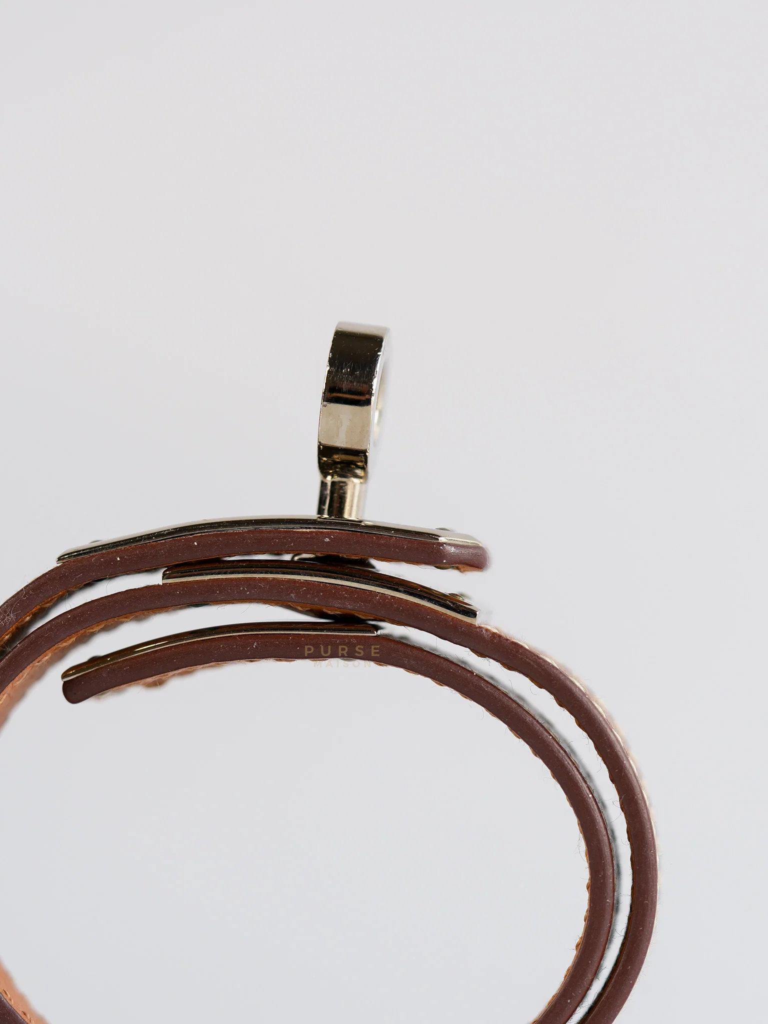 Hermes Kelly Double Tour Bracelet Palladium Hardware Stamp Square R - Image 5