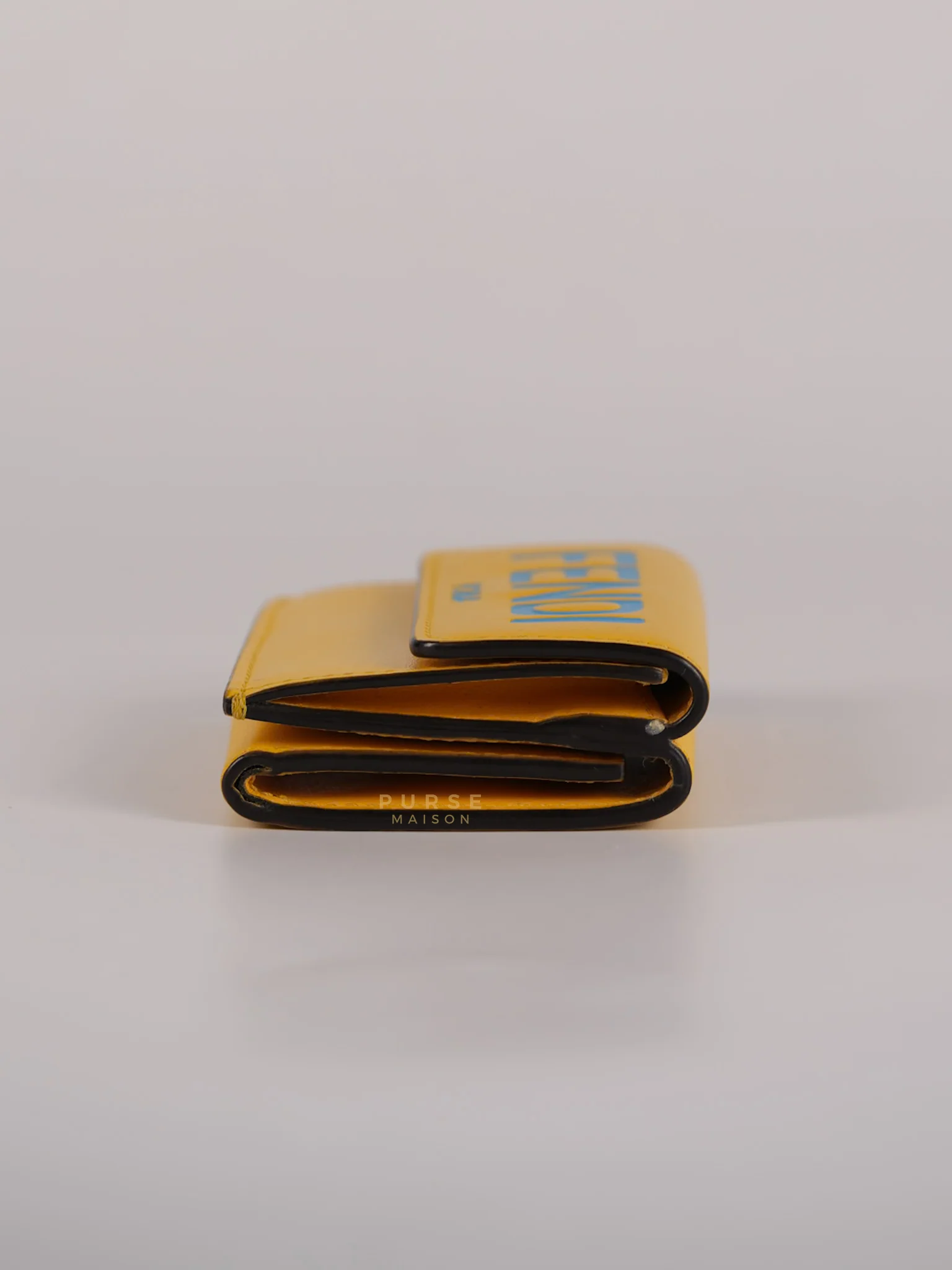Fendi Roma Trifold Wallet in Yellow & Blue - Image 3