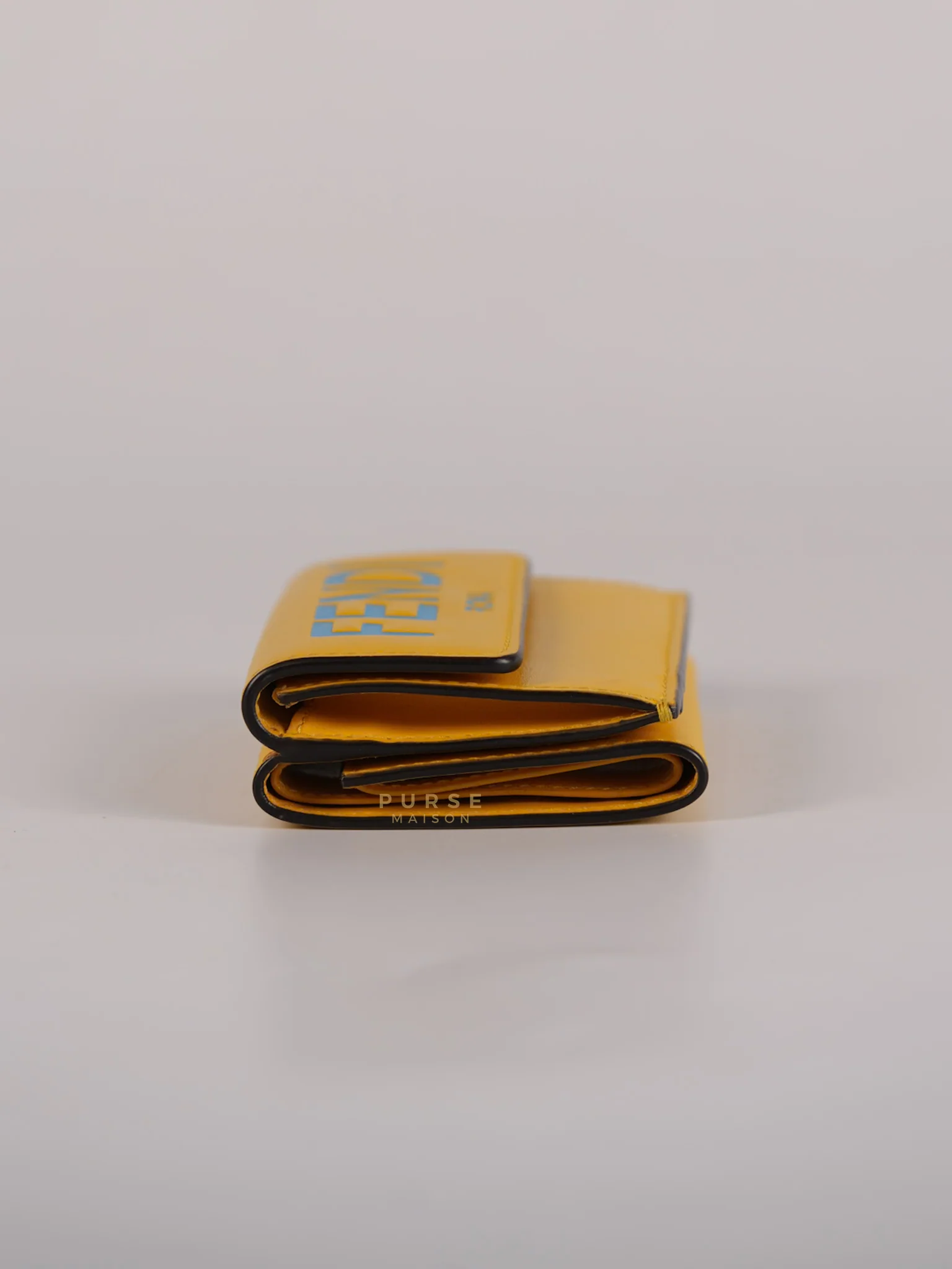 Fendi Roma Trifold Wallet in Yellow & Blue - Image 4