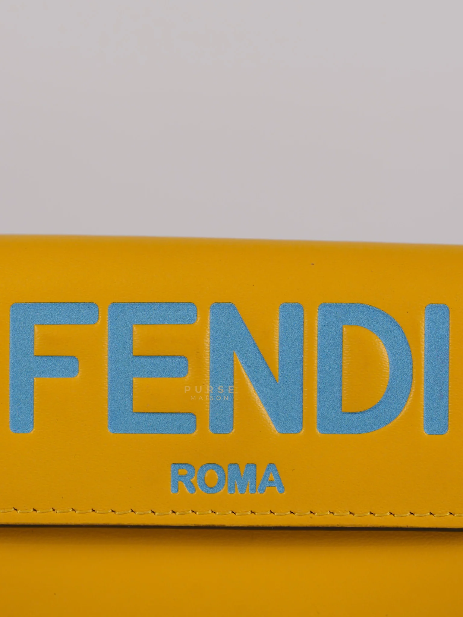 Fendi Roma Trifold Wallet in Yellow & Blue - Image 7