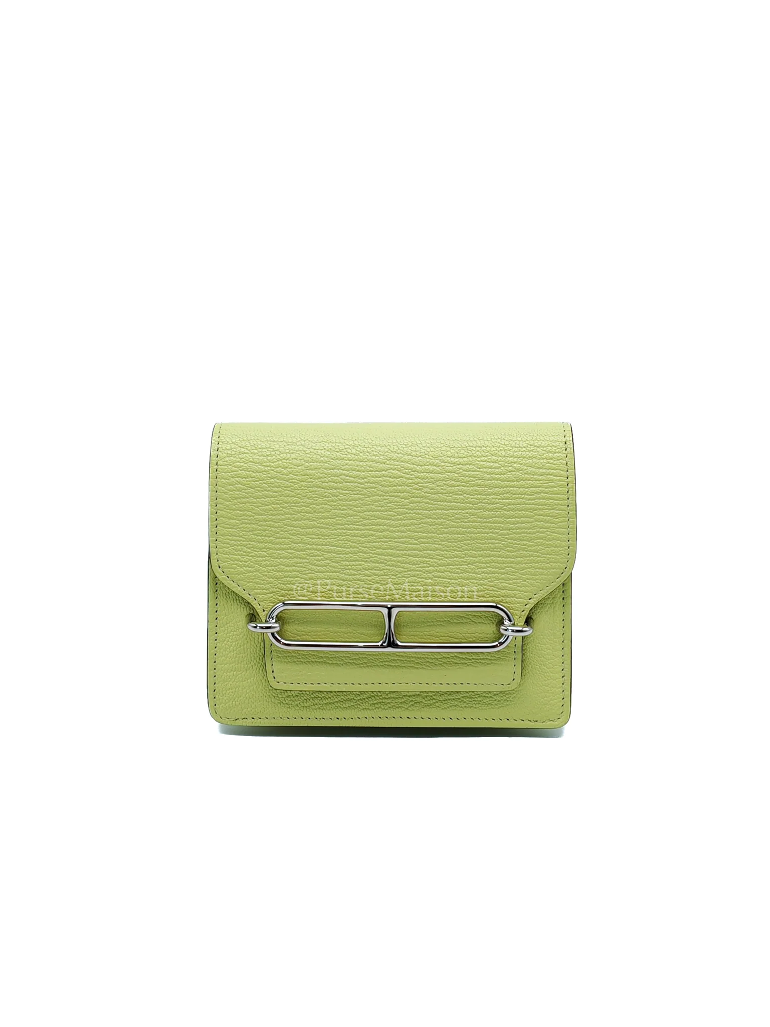 Hermes Roulis Slim Wallet in Jaune Bourgeon Chevre Mysore & Palladium Hardware Stamp U(2022)