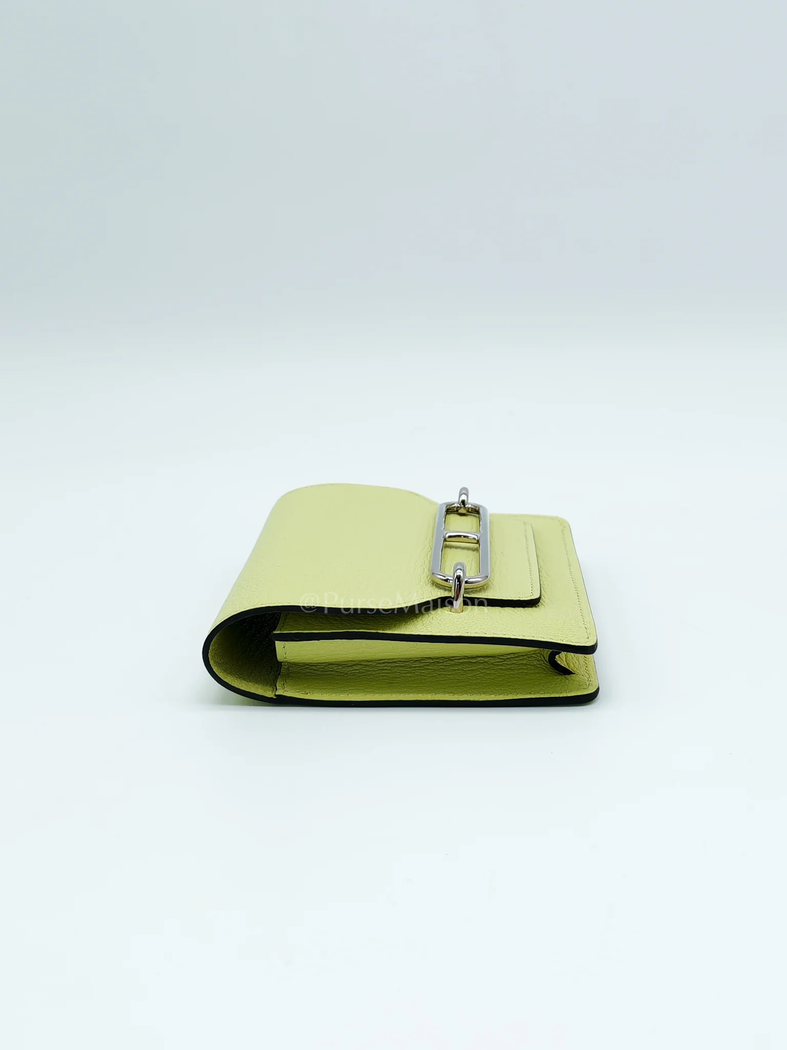 Hermes Roulis Slim Wallet in Jaune Bourgeon Chevre Mysore & Palladium Hardware Stamp U(2022) - Image 6