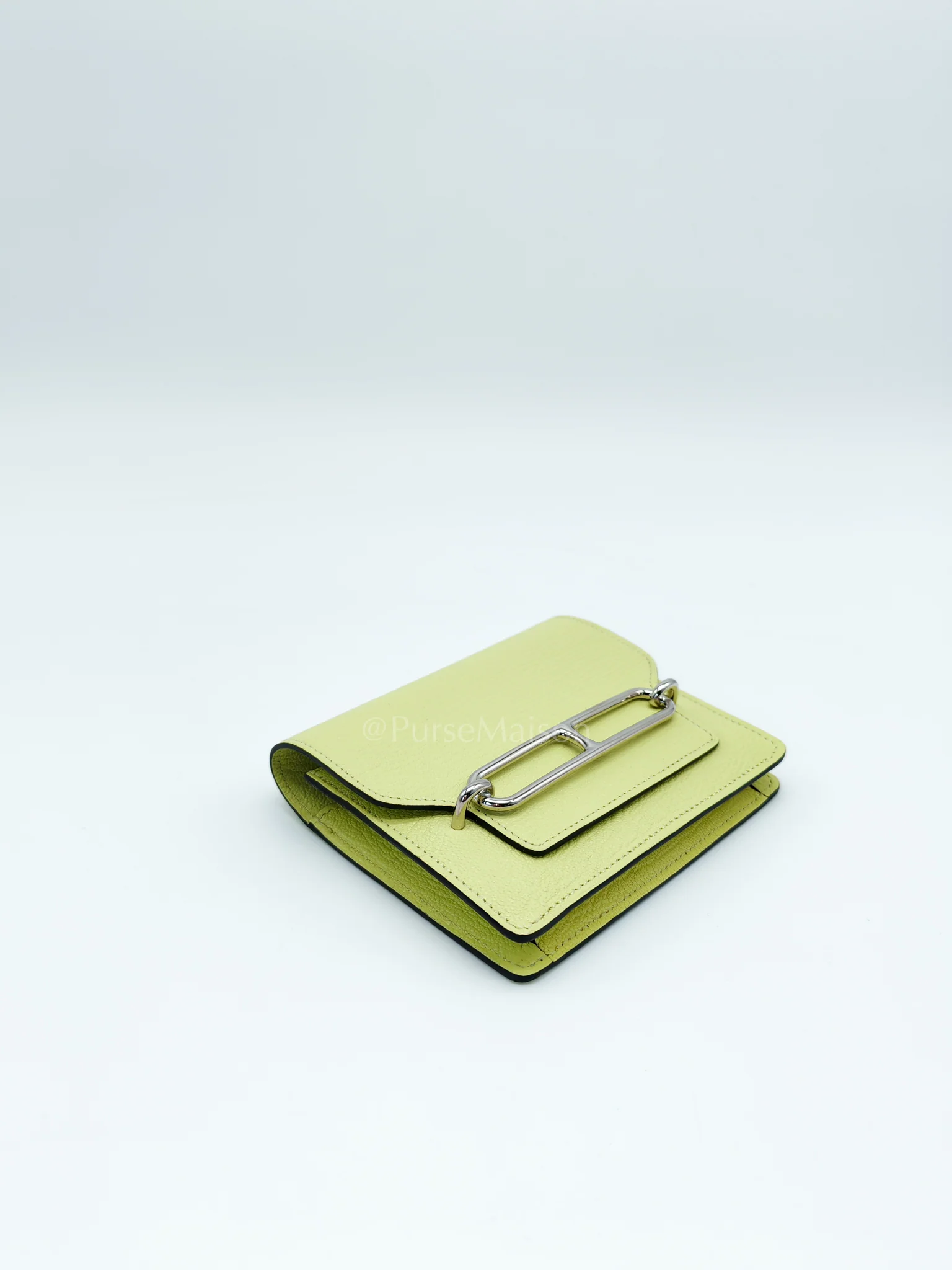 Hermes Roulis Slim Wallet in Jaune Bourgeon Chevre Mysore & Palladium Hardware Stamp U(2022) - Image 8