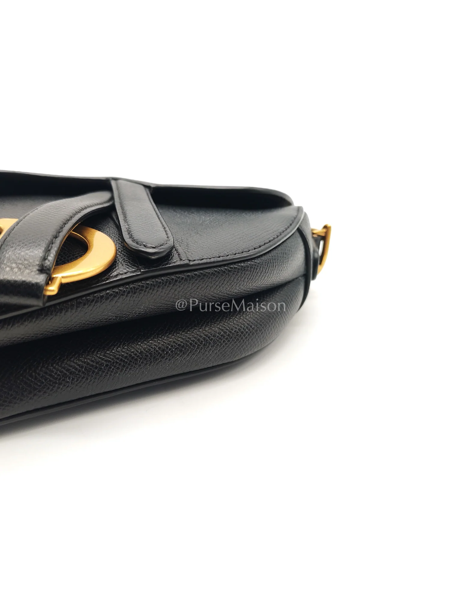 Christian Dior Mini Saddle in Black Grained Leather Top Handle Bag - Image 11