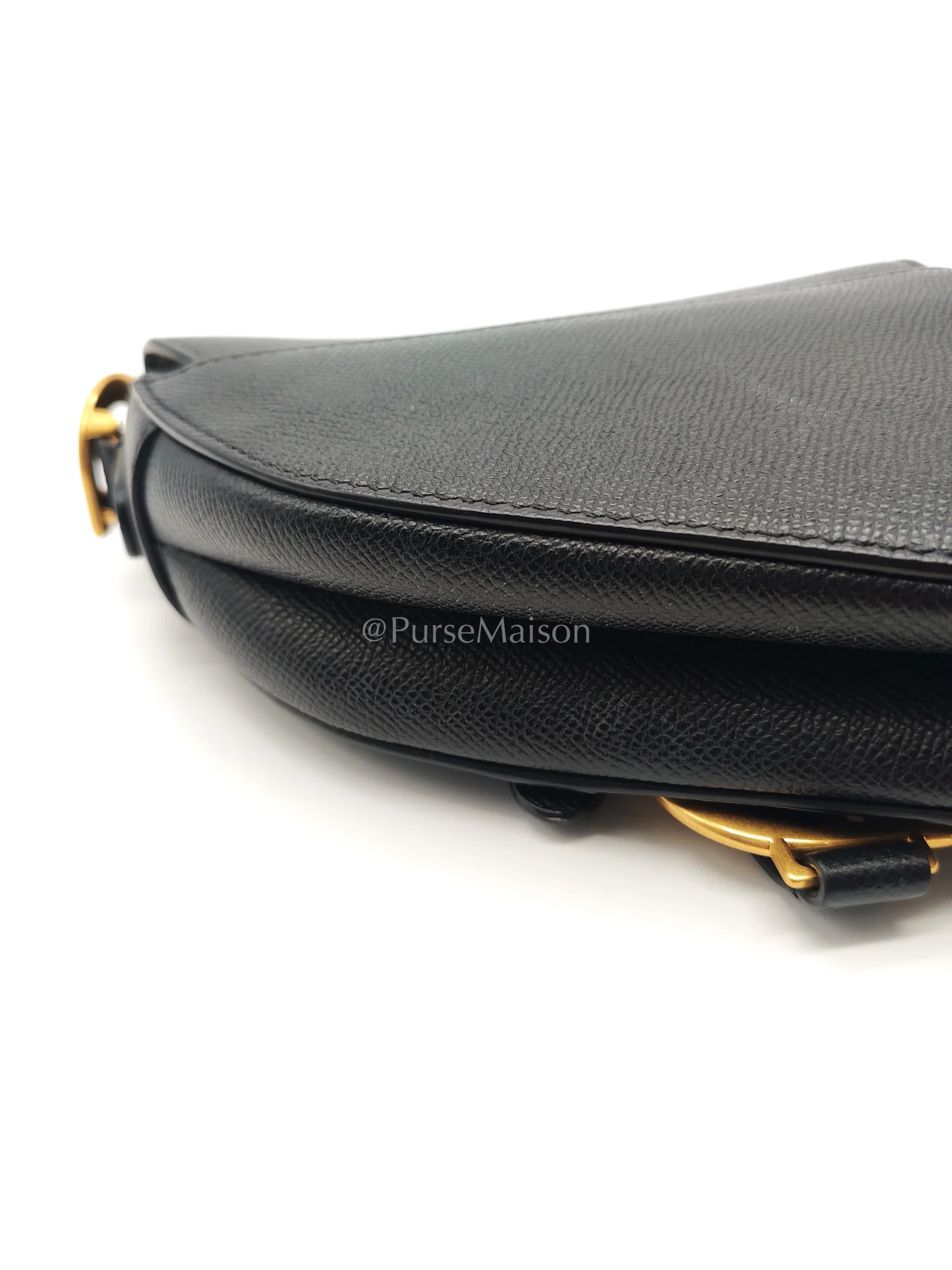 Christian Dior Mini Saddle in Black Grained Leather Top Handle Bag - Image 13