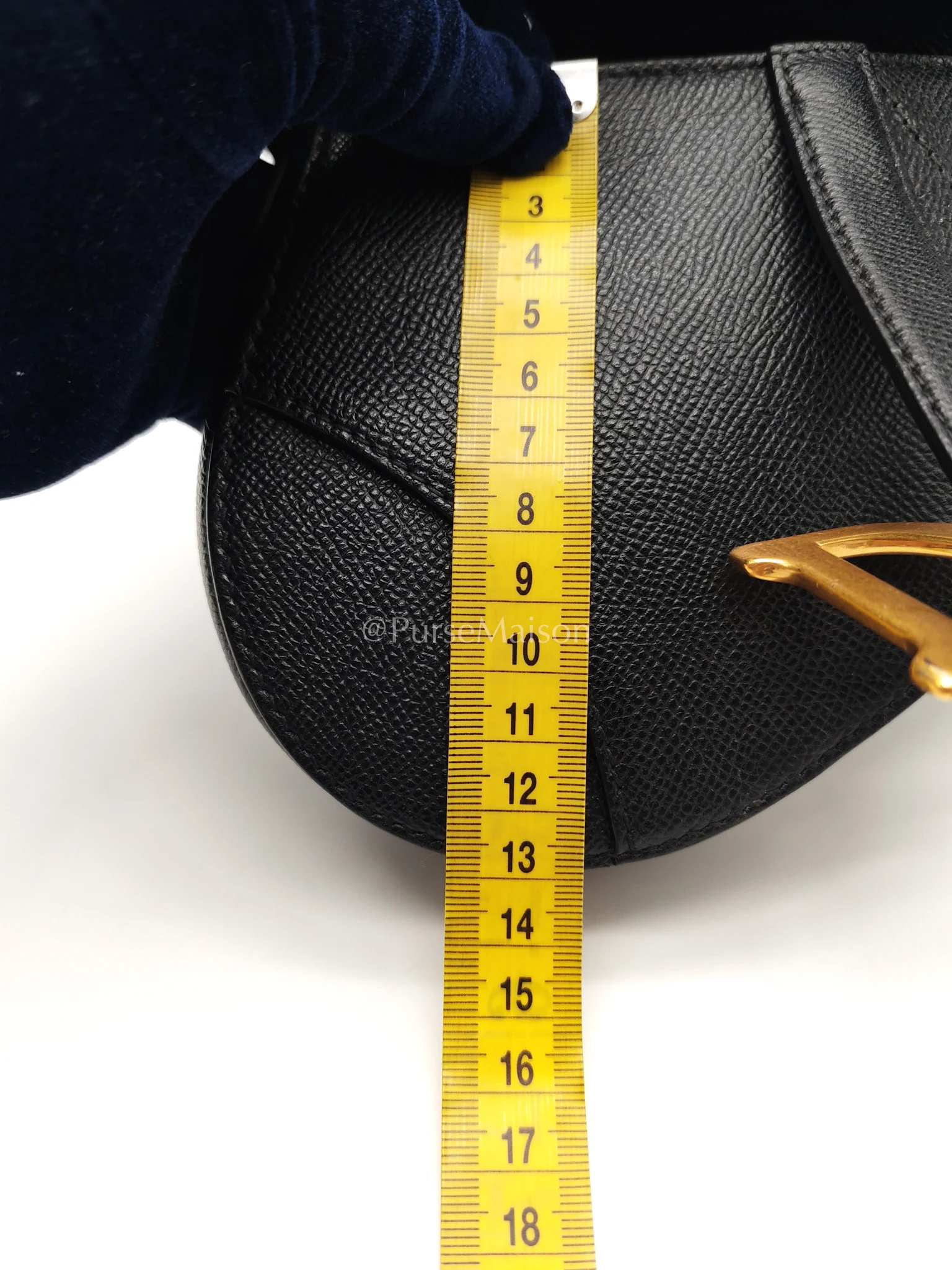 Christian Dior Mini Saddle in Black Grained Leather Top Handle Bag - Image 22