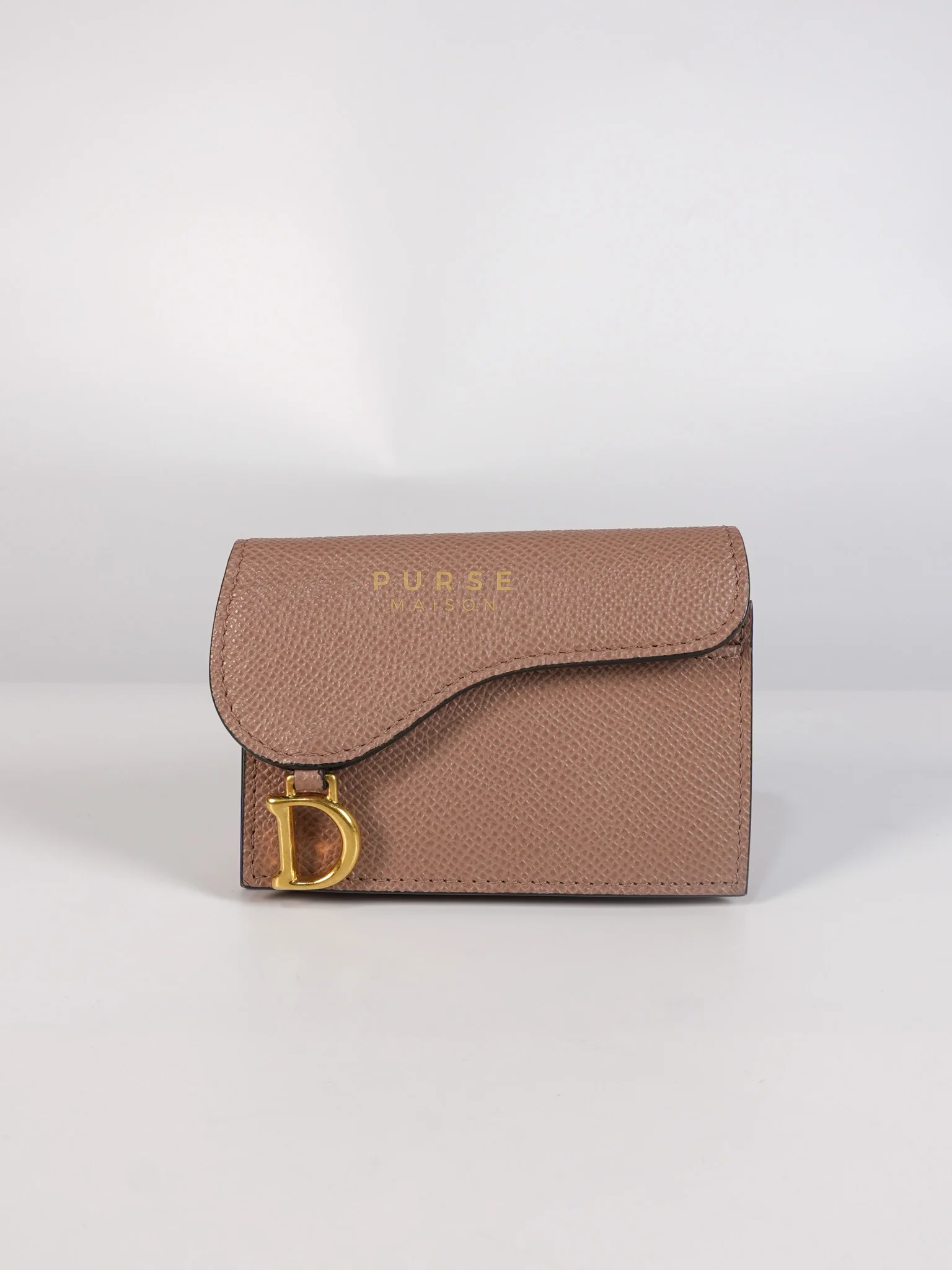 Christian Dior Saddle Bloom Flap Card Holder in Beige