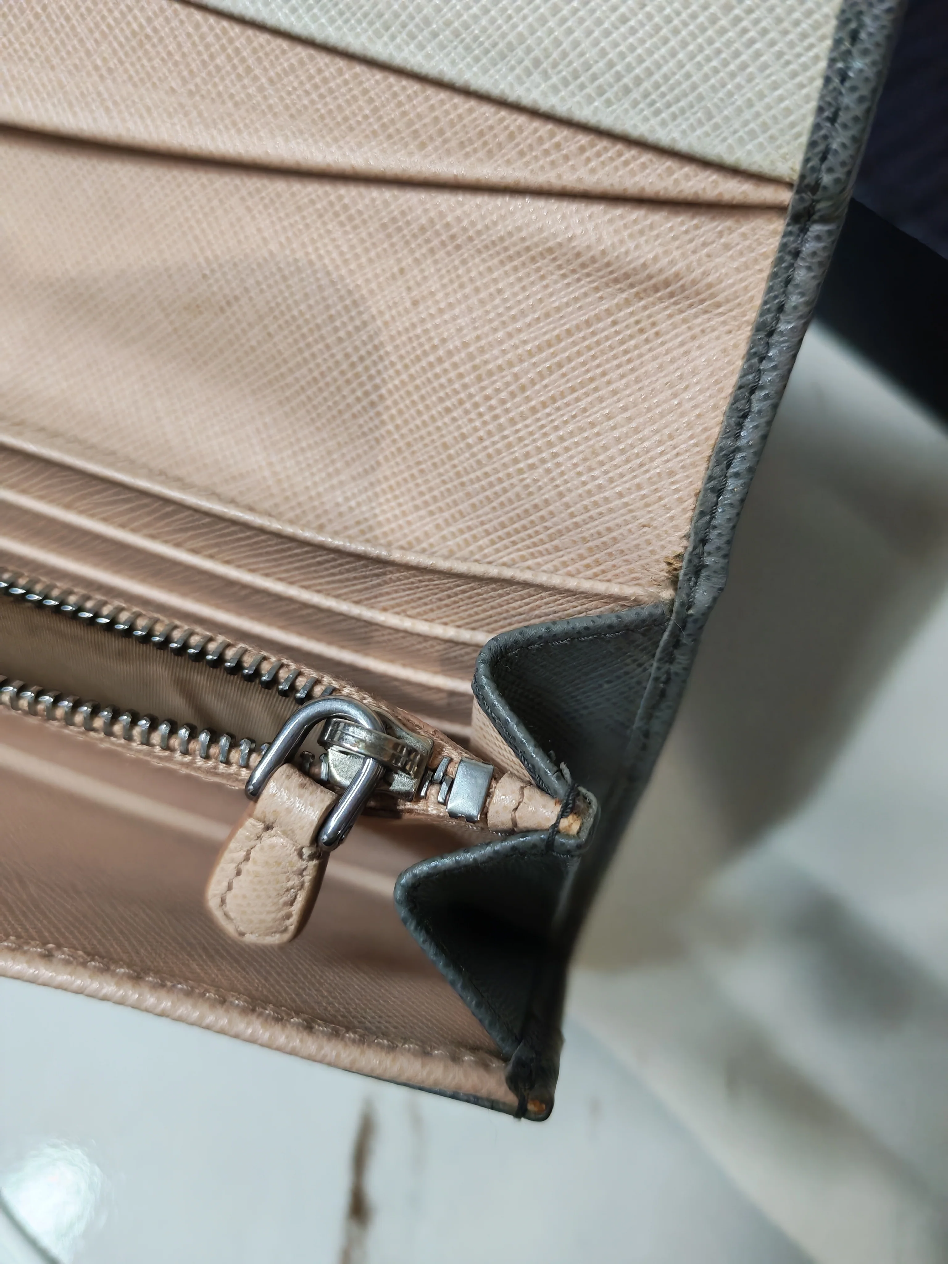 Prada 1MH132 Saffiano Leather Flap Long Wallet in Gray - Image 33