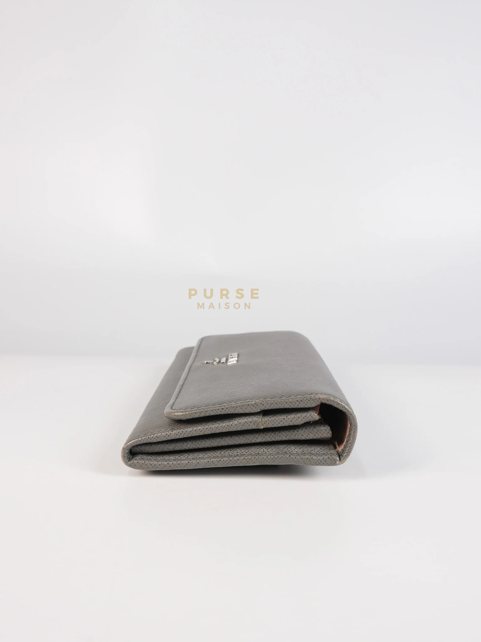 Prada 1MH132 Saffiano Leather Flap Long Wallet in Gray - Image 6