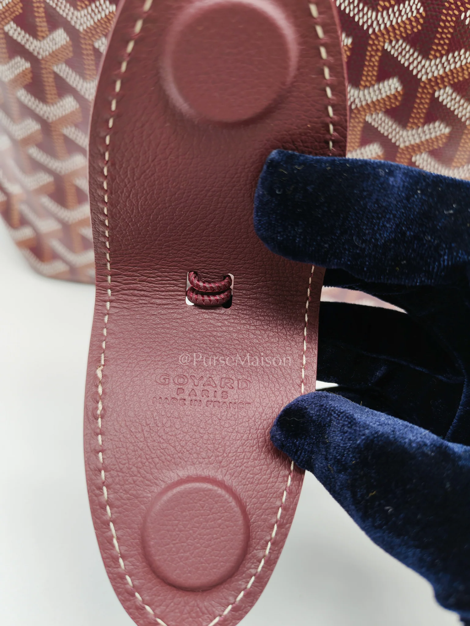 Goyard Saint Louis PM Bordeaux (burgundy) with Croc Universel Clip Charm in Goyardine Canvas Tote Bag - Image 11