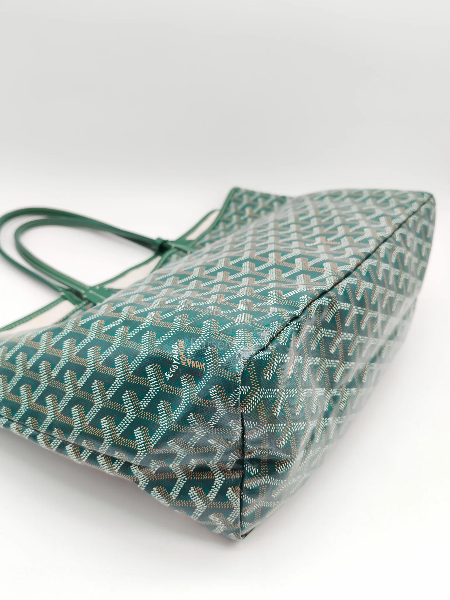 Goyard Saint Louis PM in Green Goyardine Canvas - Image 8