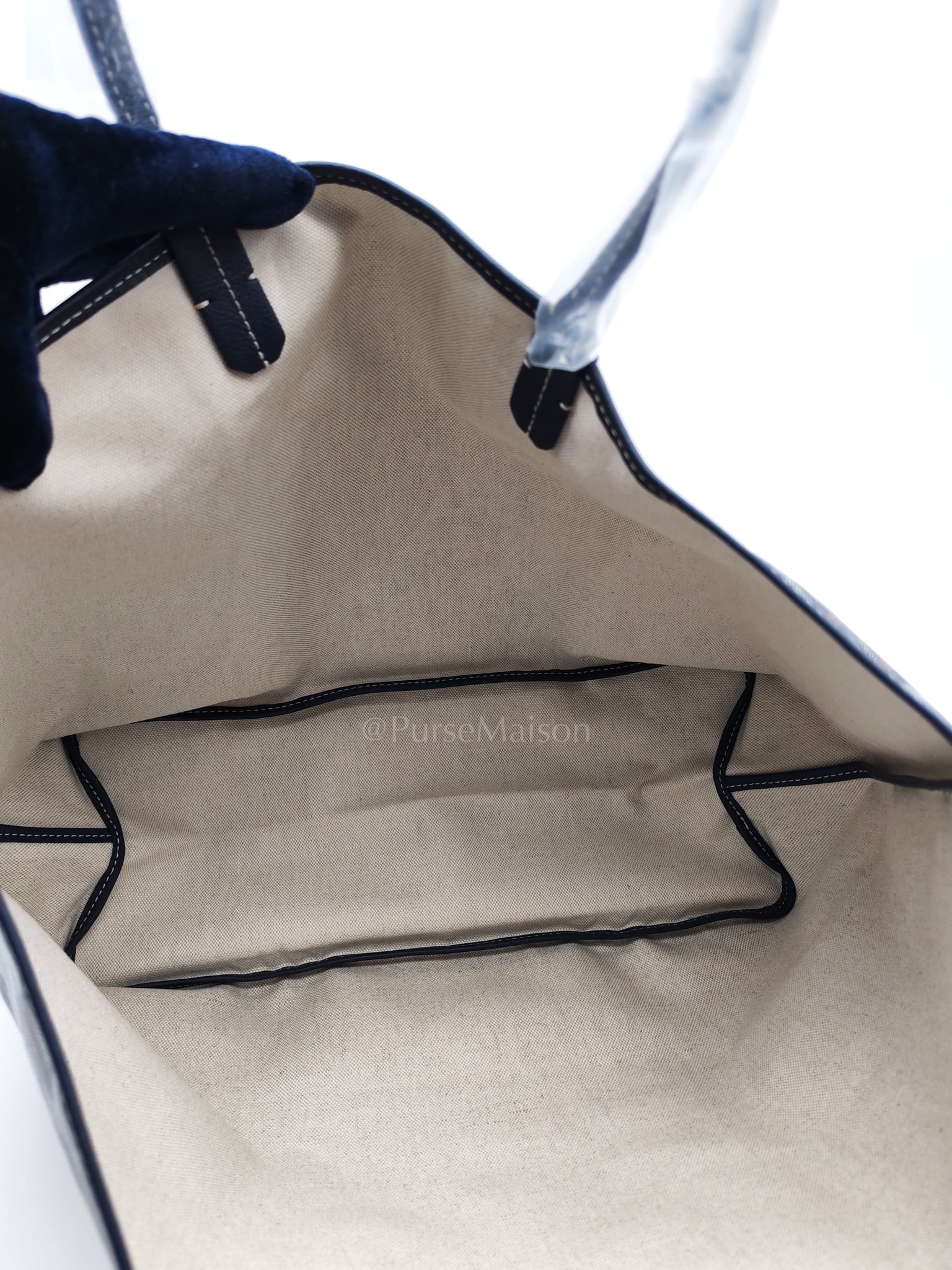 Goyard Saint Louis PM with Croc Universel Clip Charm in Navy Blue Goyardine Canvas - Image 15