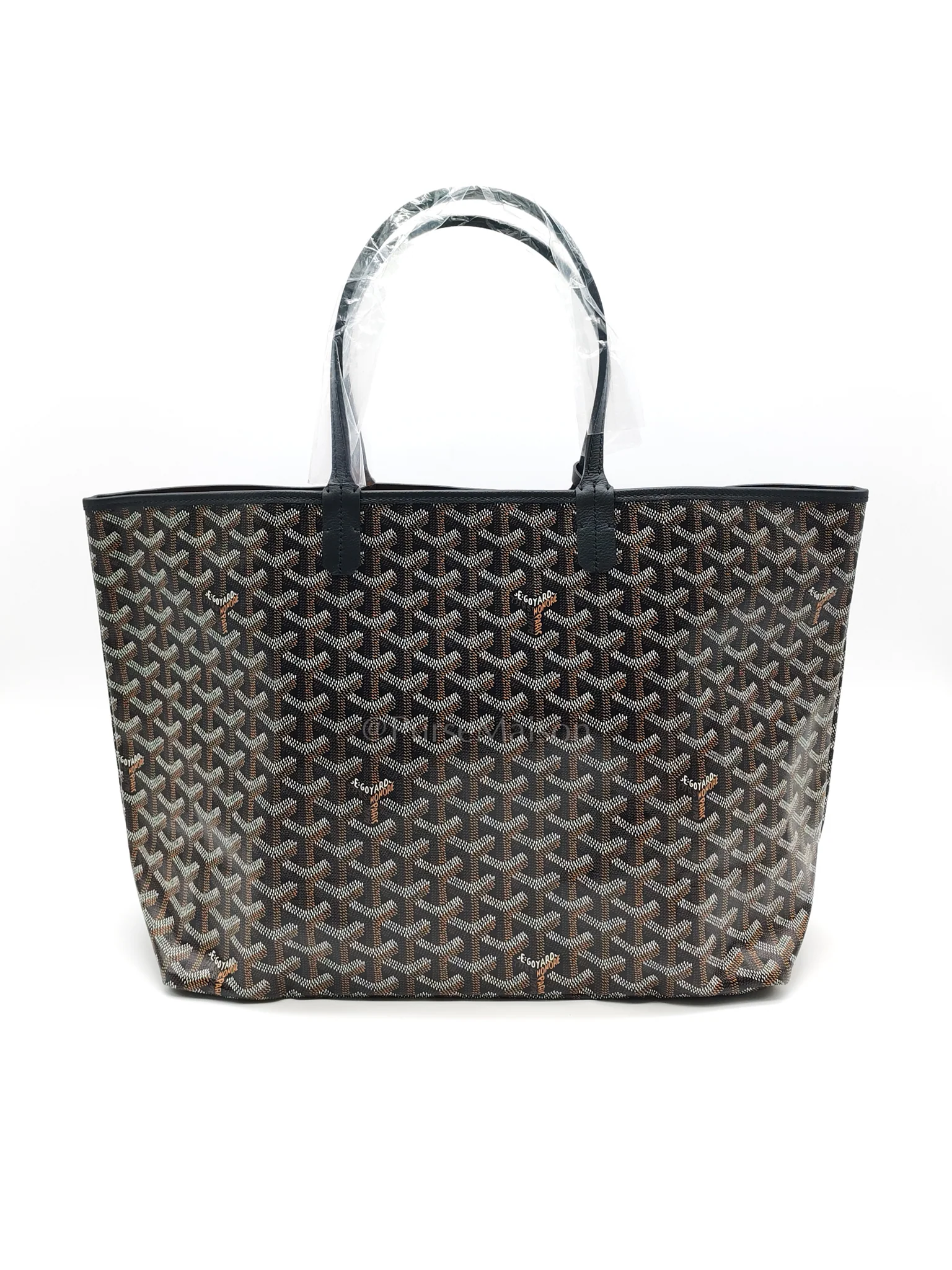 Saint Louis PM with Croc Universel Clip Charm in Noir/Black Goyardine Canvas - Image 4