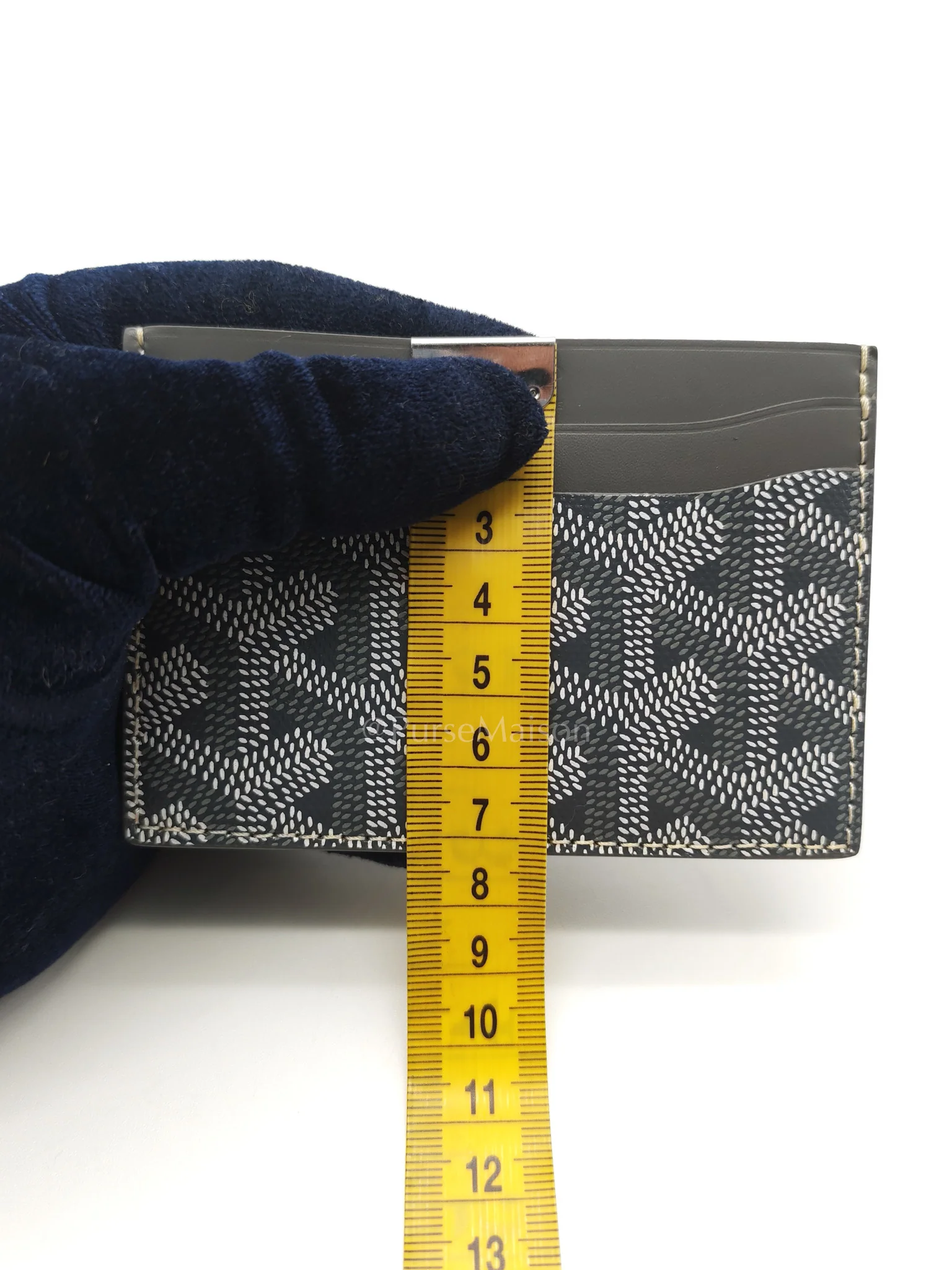 Goyard Saint Sulpice Card Holder in Gray Goyardine Canvas - Image 12