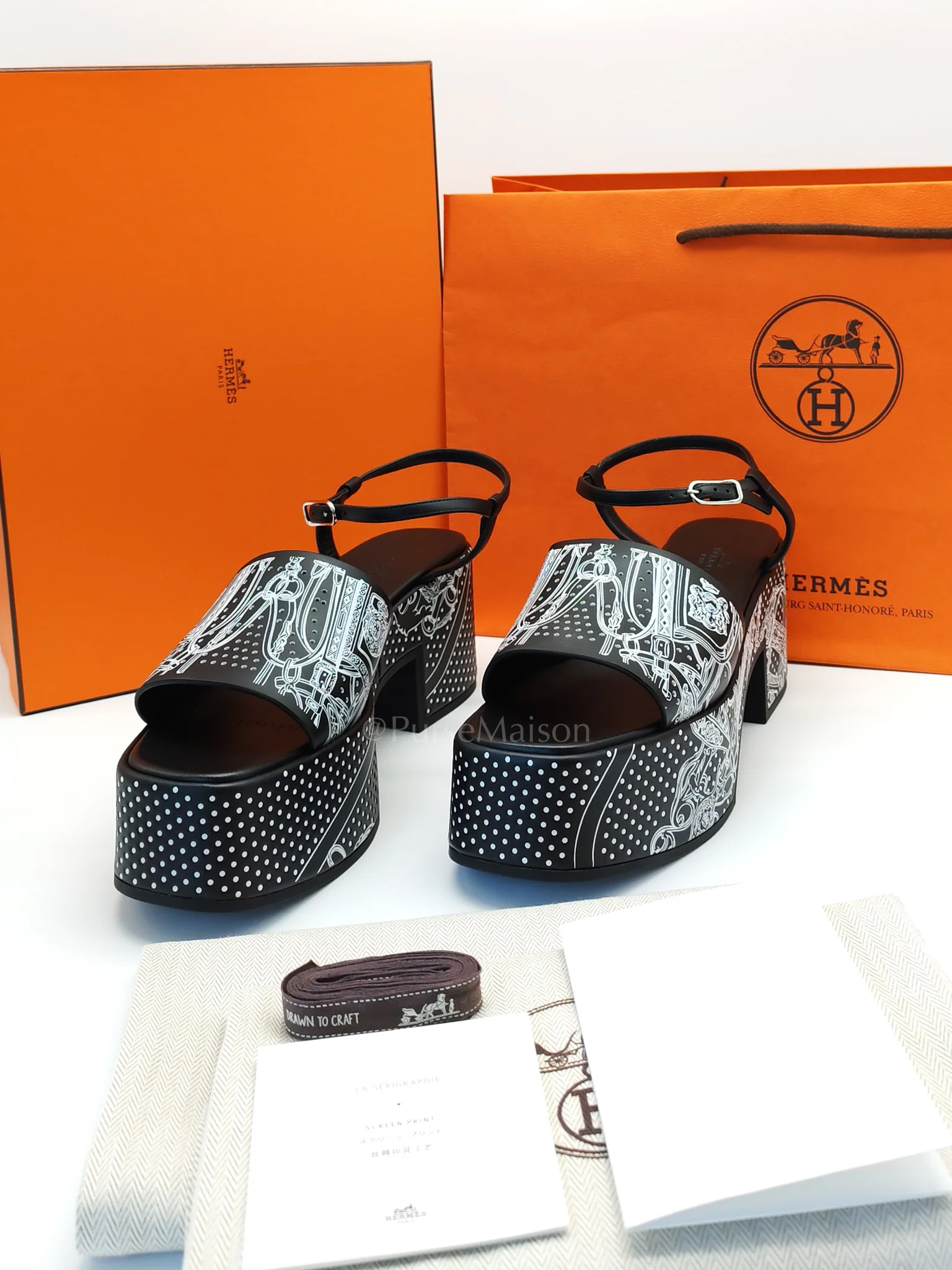 Hermes Sandales Femme Kervella 35 Vean Improme BDG Perfore Noir Size 40EU (25.5cm) - Image 17