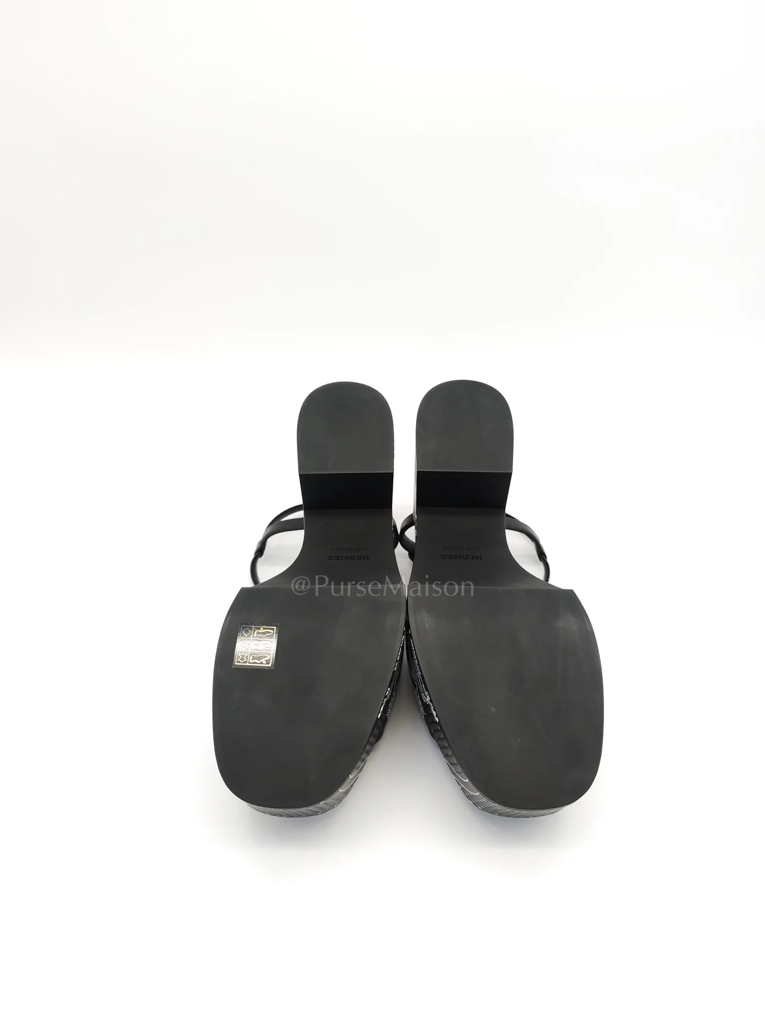 Hermes Sandales Femme Kervella 35 Vean Improme BDG Perfore Noir Size 40EU (25.5cm) - Image 9