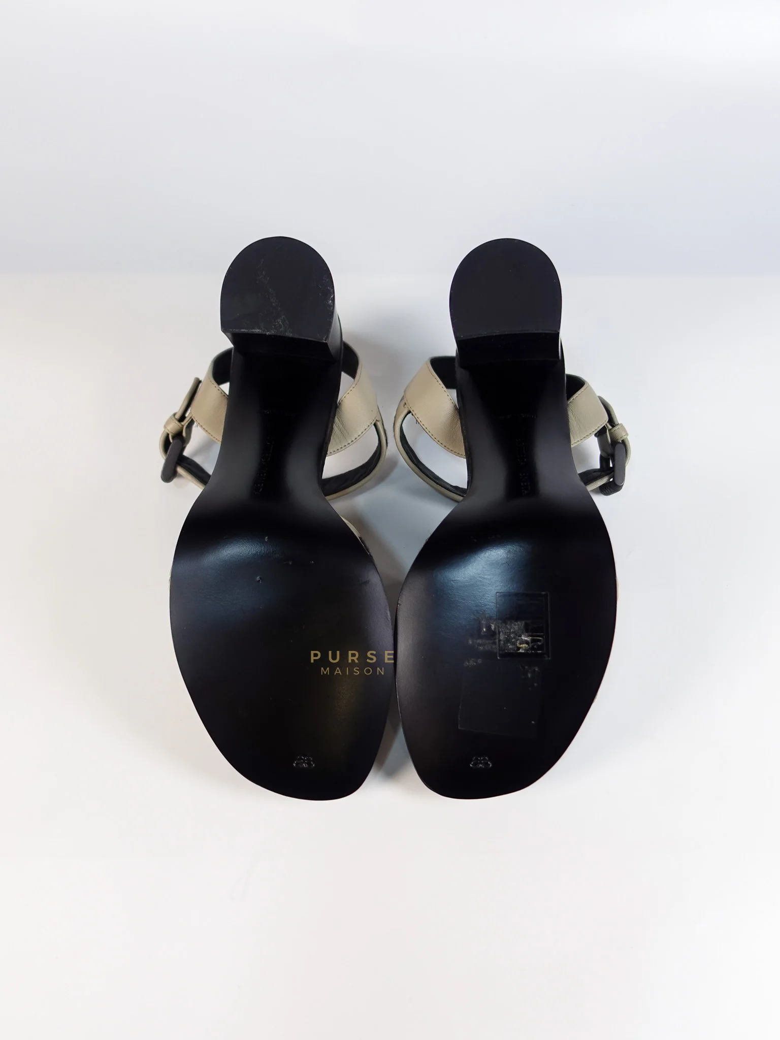 Bottega Veneta Embroidered Chunky Heels Sandals in Gray Size 39 EU (24.5cm) - Image 9