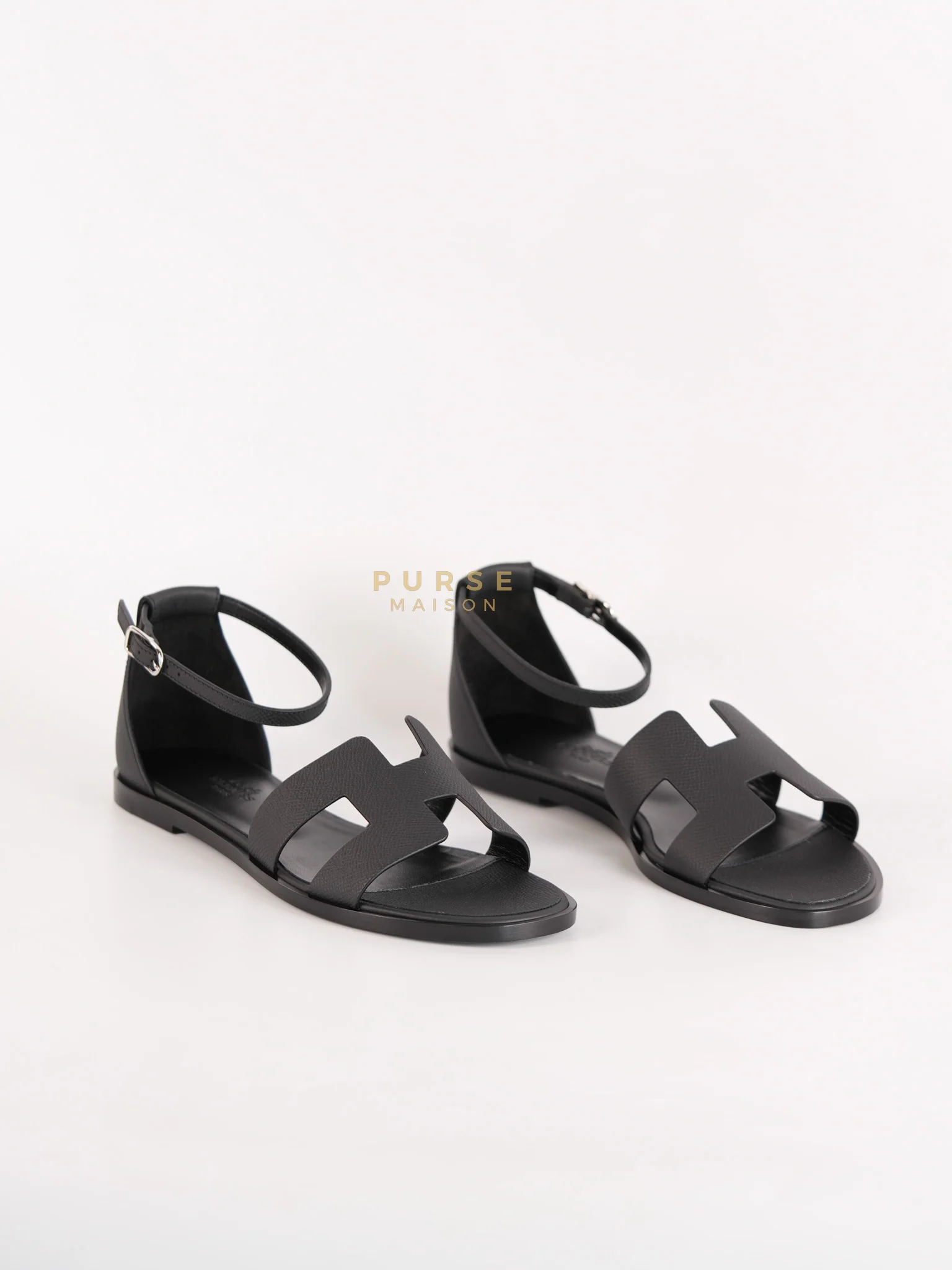 Hermes Santorini Sandals in Black Size 37 EU (23cm) - Image 3