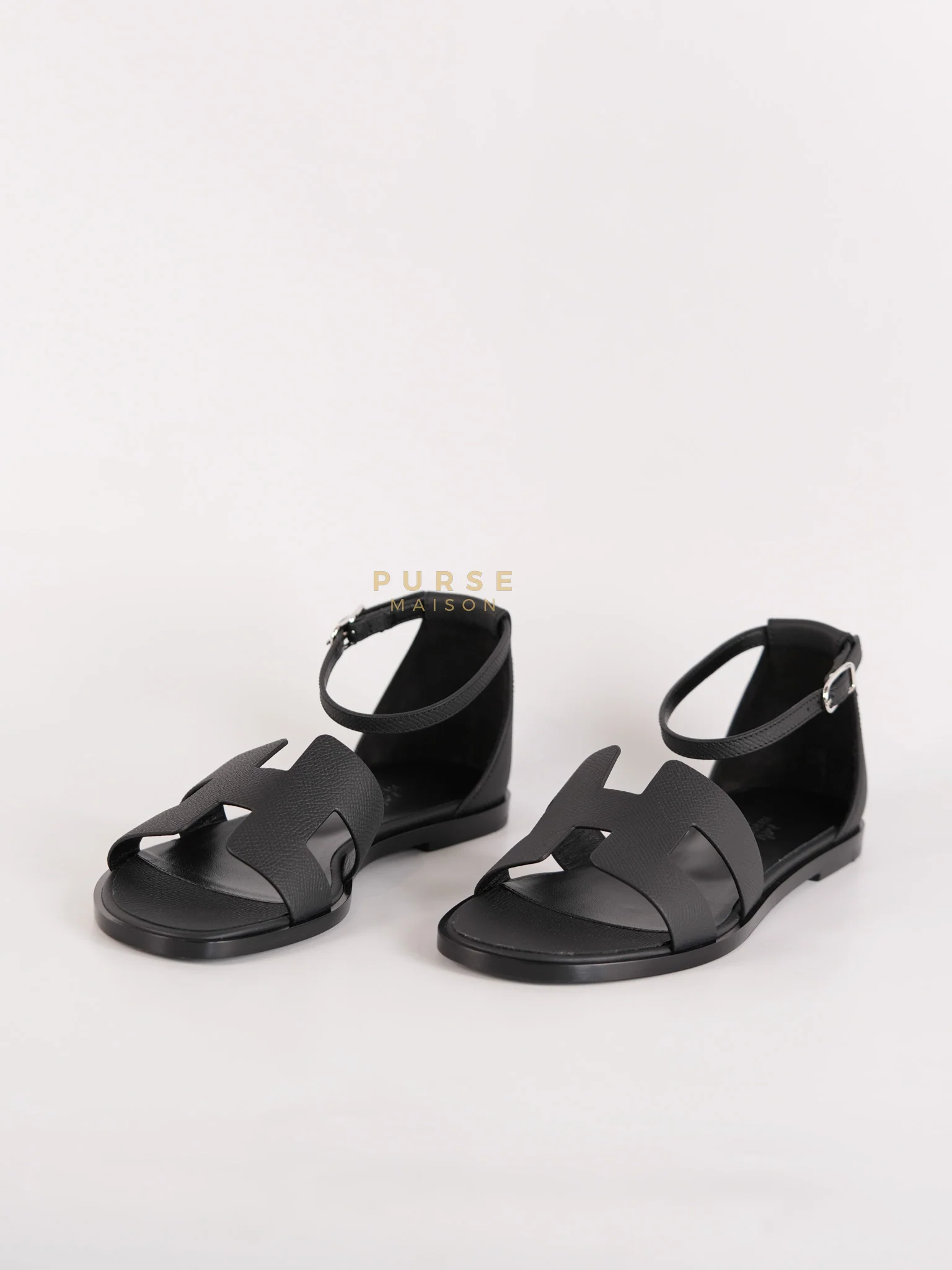 Hermes Santorini Sandals in Black Size 37 EU (23cm) - Image 4