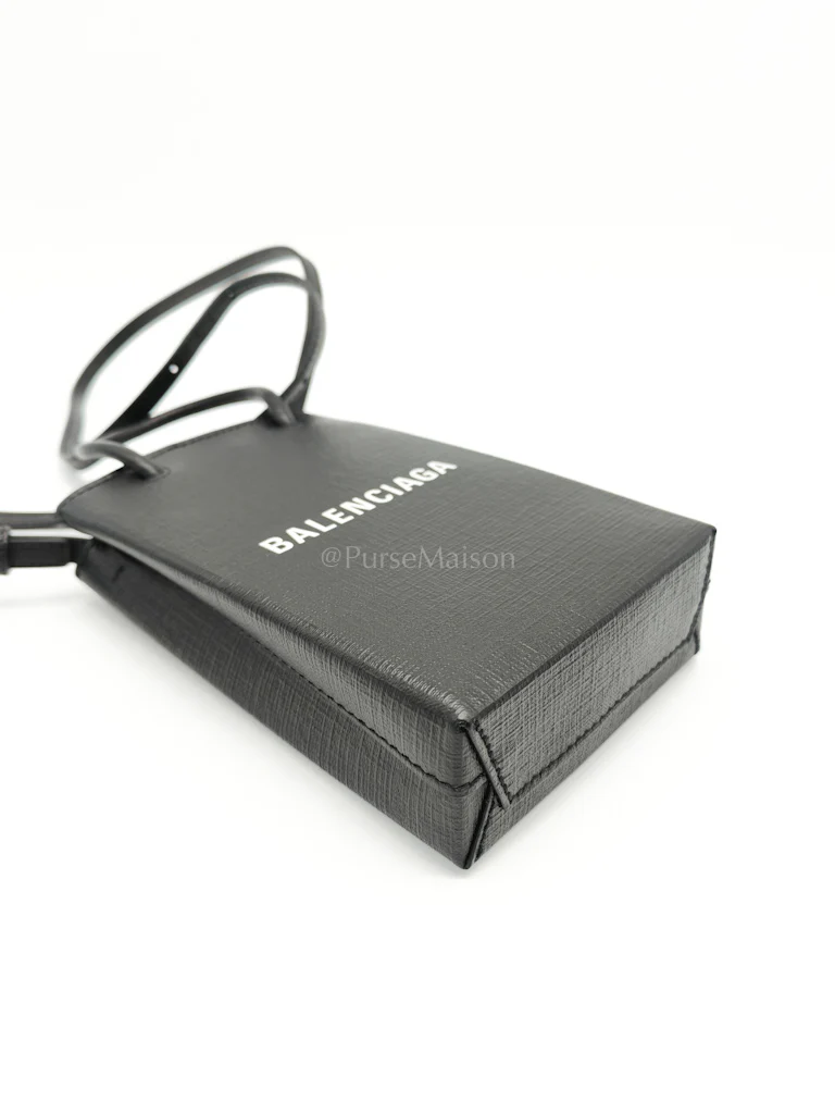 Balenciaga Shopping Phone Holder Bag Small in Black - Image 8