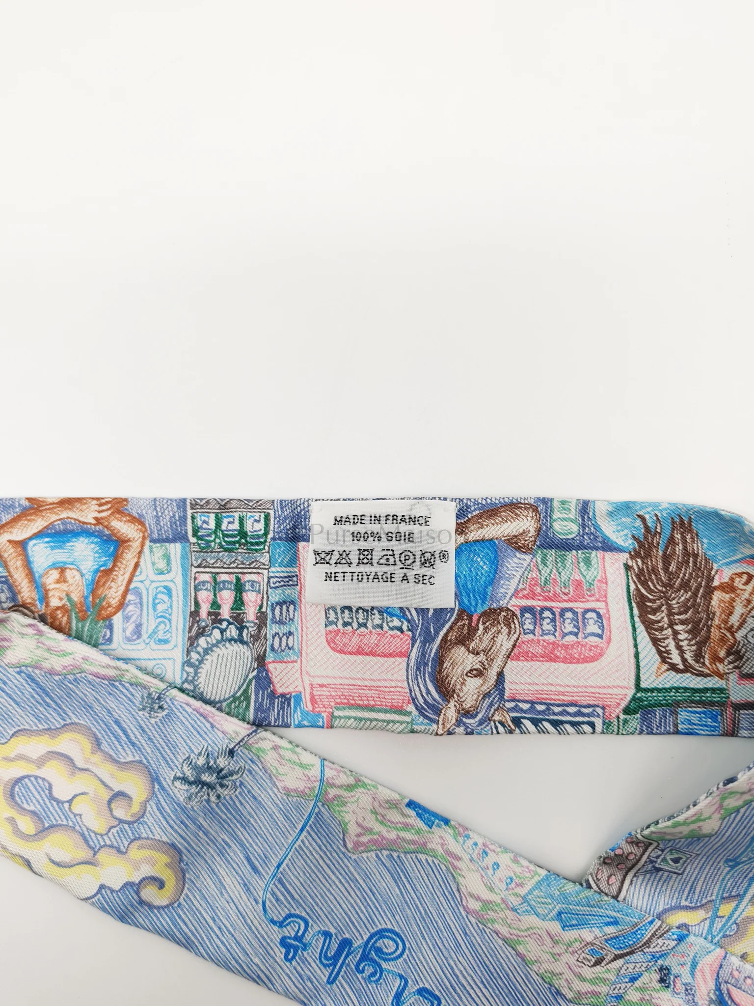 Hermes City of Light in Light Blue Silk Twilly - Image 4