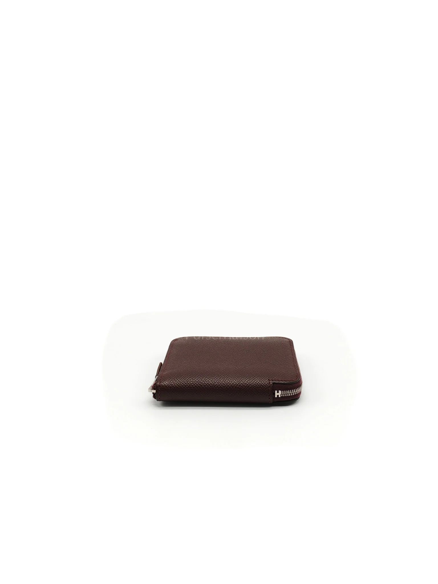 Hermes Silk'In Compact Wallet in Burgundy Epsom Leather & Palladium Hardware Stamp A (2017) - Image 7
