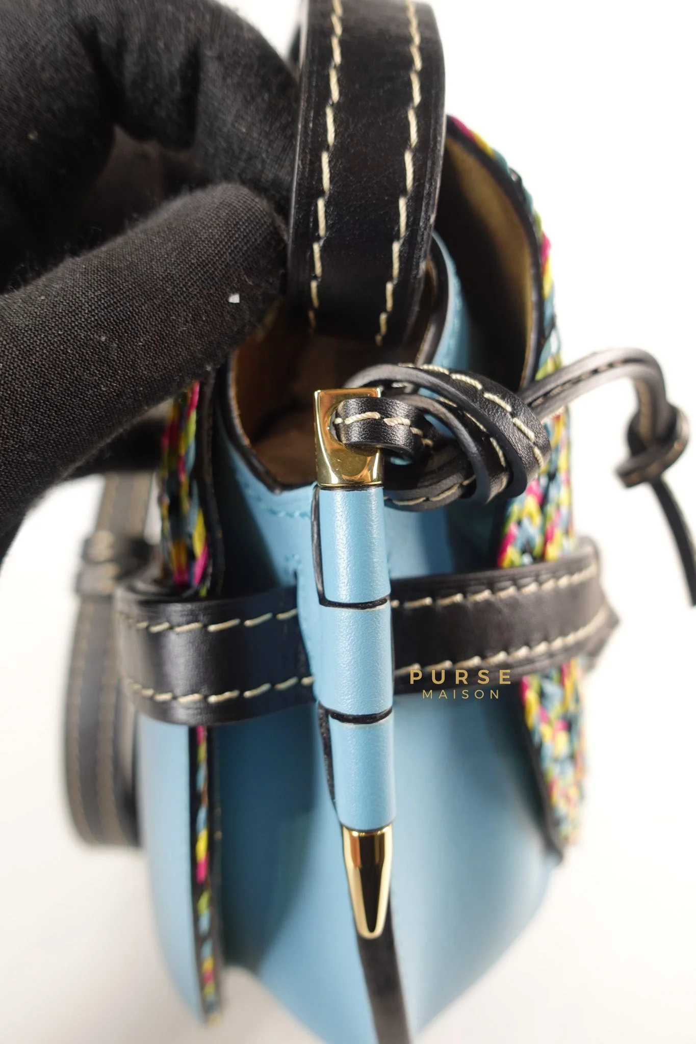 Loewe Small Gate Woven Raffia Cross Body Bag - Image 12