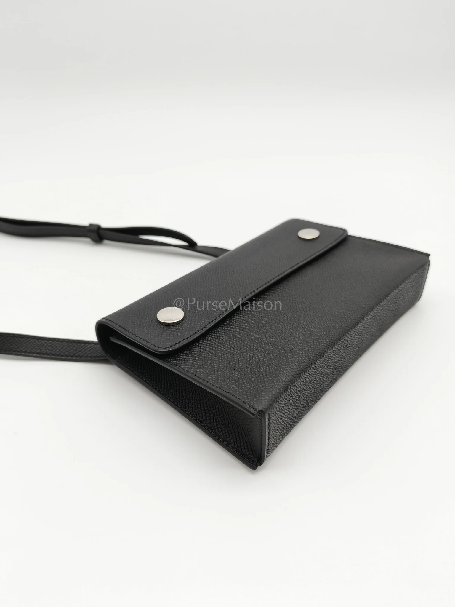 Hermes Snap Wallet in Noir/Black Epsom Leather Palladium Hardware Stamp K(2025) - Image 8