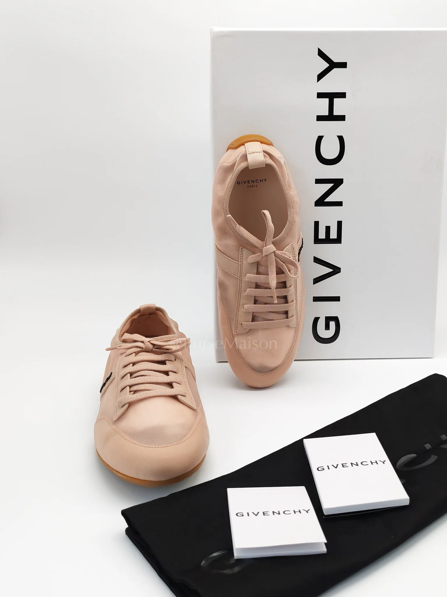 Givenchy Polyamide Low Top Canvas Sneakers Pink 38.5EU (24cm) - Image 14