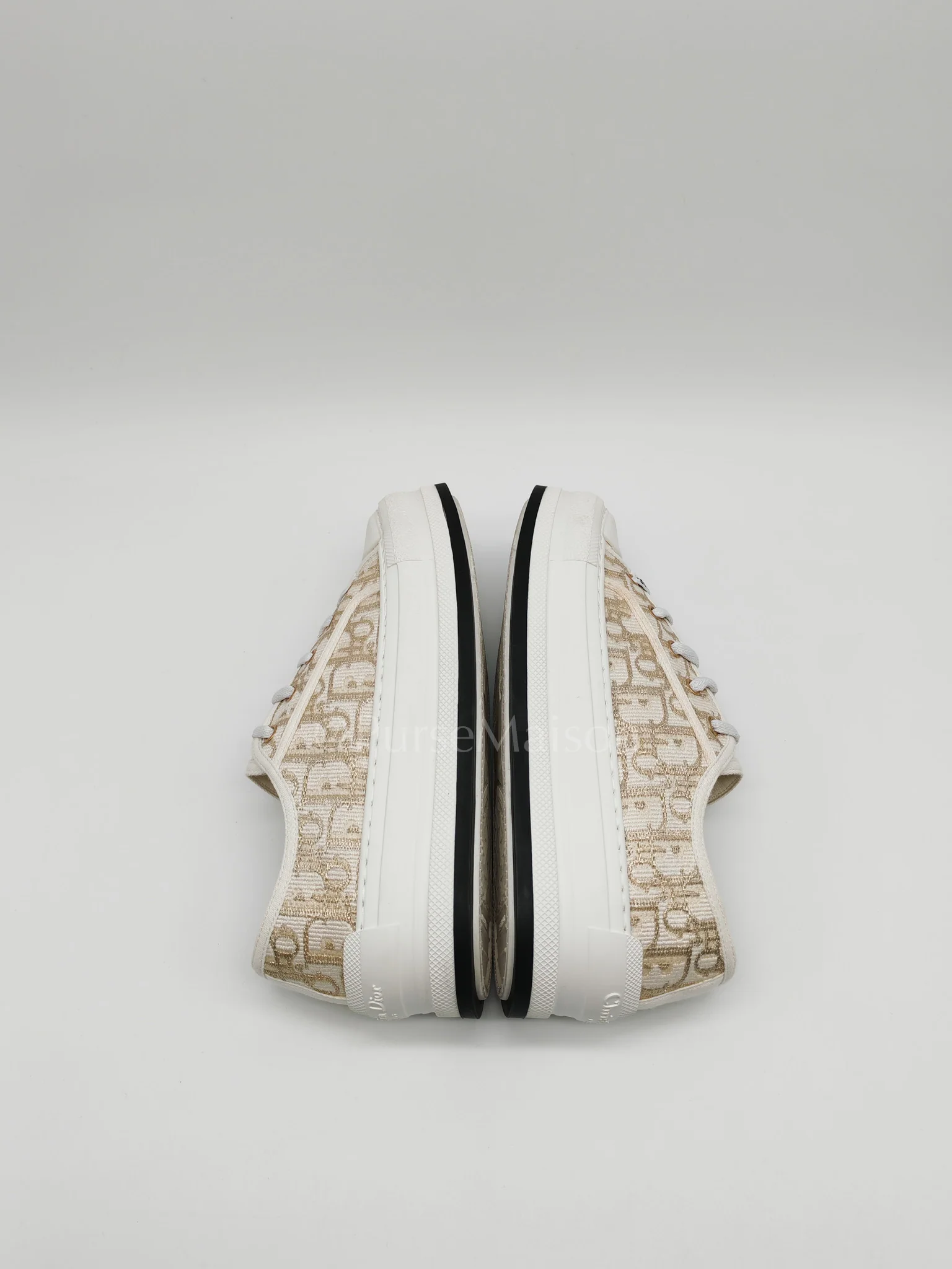 Christian Dior Walk'n'Dior Sneakers in Beige Oblique Embroidered Cotton Motif Size 37 Eu (23cm) - Image 5