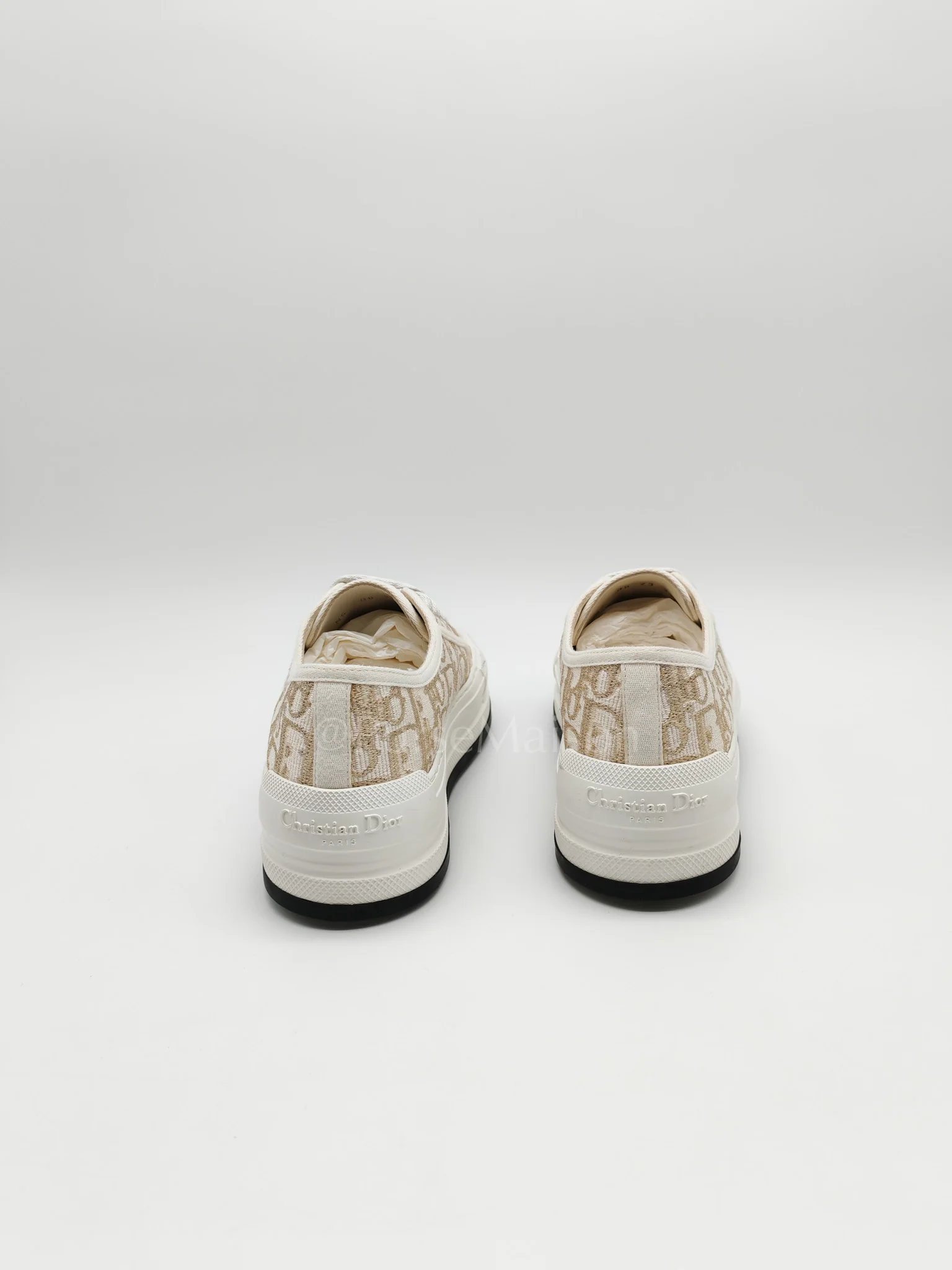 Christian Dior Walk'n'Dior Sneakers in Beige Oblique Embroidered Cotton Motif Size 37 Eu (23cm) - Image 8