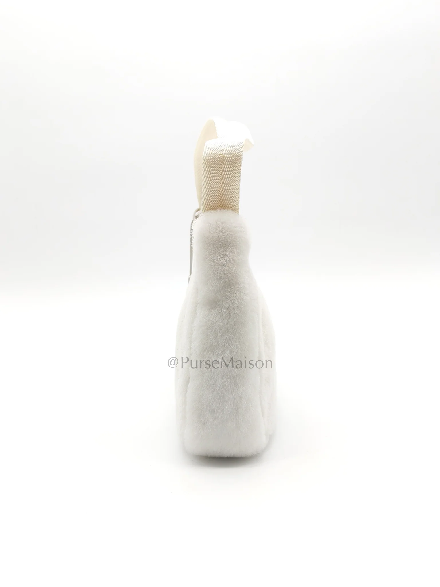 Prada Re-edition 2000 Shearling in Off-White Wool Shoulder Bag - Image 5