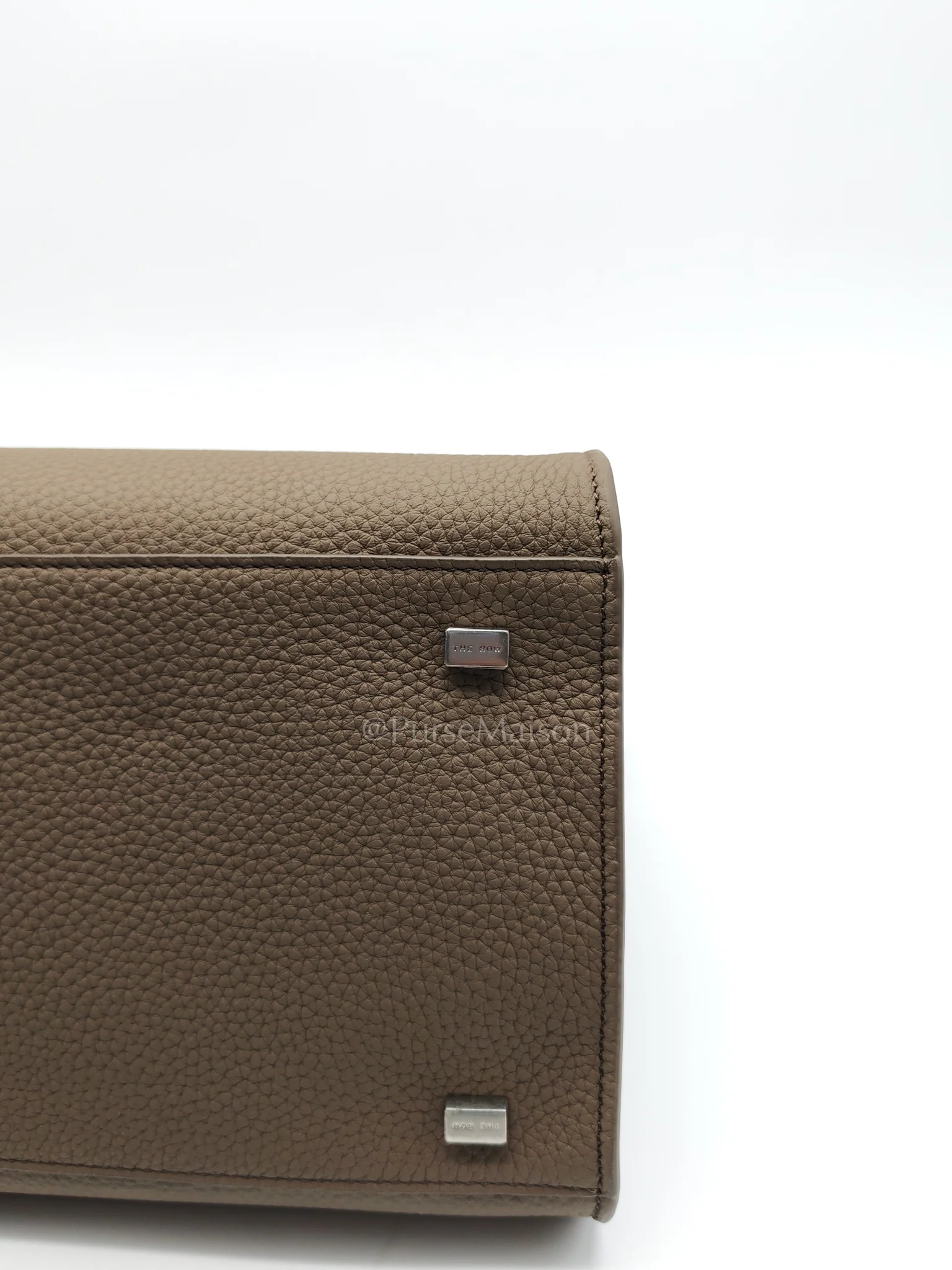 The Row Soft Marguax 12 Matte Smoke Toupe Calfskin Leather - Image 11