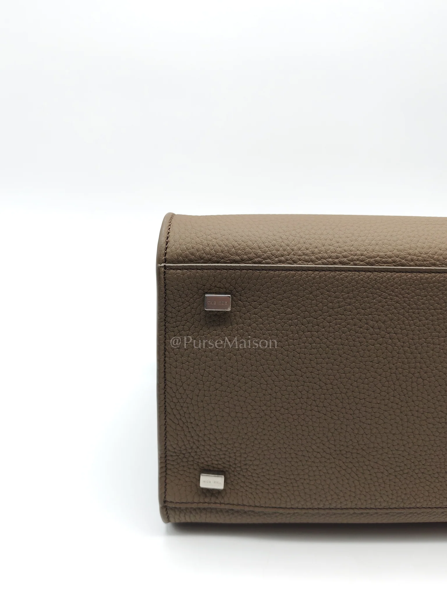 The Row Soft Marguax 12 Matte Smoke Toupe Calfskin Leather - Image 13